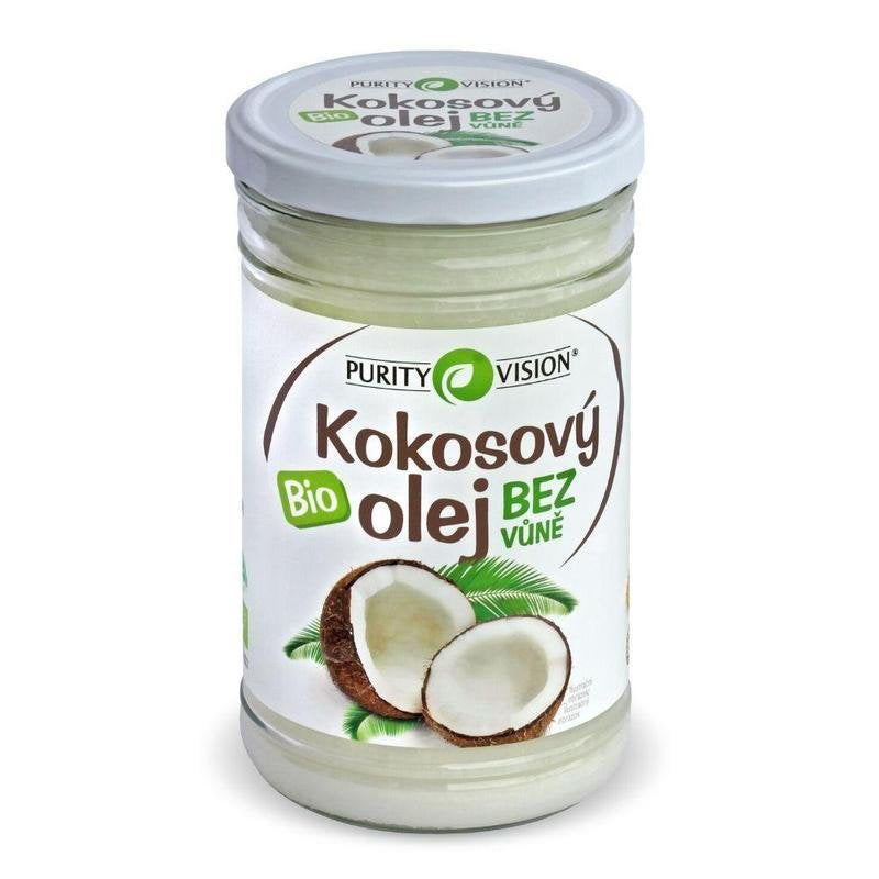 Purity Vision Kokosový olej bez vůně BIO - 900 ml - bez typické kokosové vůně a chuti