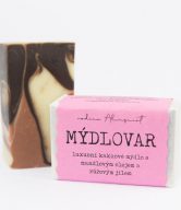 Mýdlovar Kakaové mýdlo s mandlovým olejem a růžovým jílem - 120 g - i pro citlivou a suchou pokožku