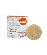 Kvitok Tuhý šampon s kondicionérem pro tmavé vlasy Vzácné dřevo - 25 g - krásně pění