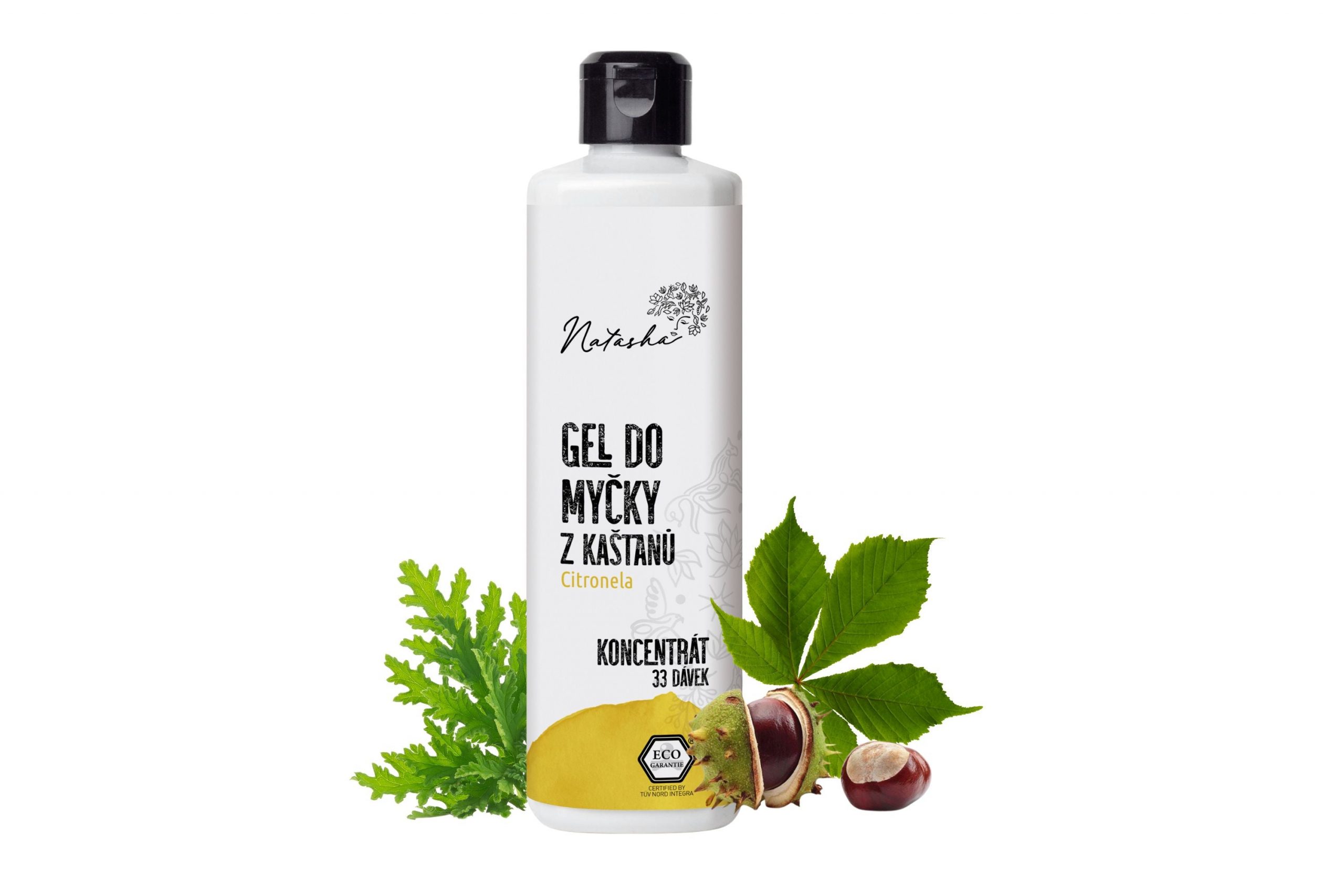 Natasha Gel do myčky z kaštanů Citronela - koncentrát - 500 ml - II. jakost - 33 mycích cyklů v 500 ml