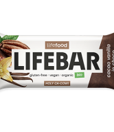 Lifefood Lifebar InChoco Tyčinka vanilková s kakaovými boby RAW BIO (40 g) - bez přidaného cukru a sladidel
