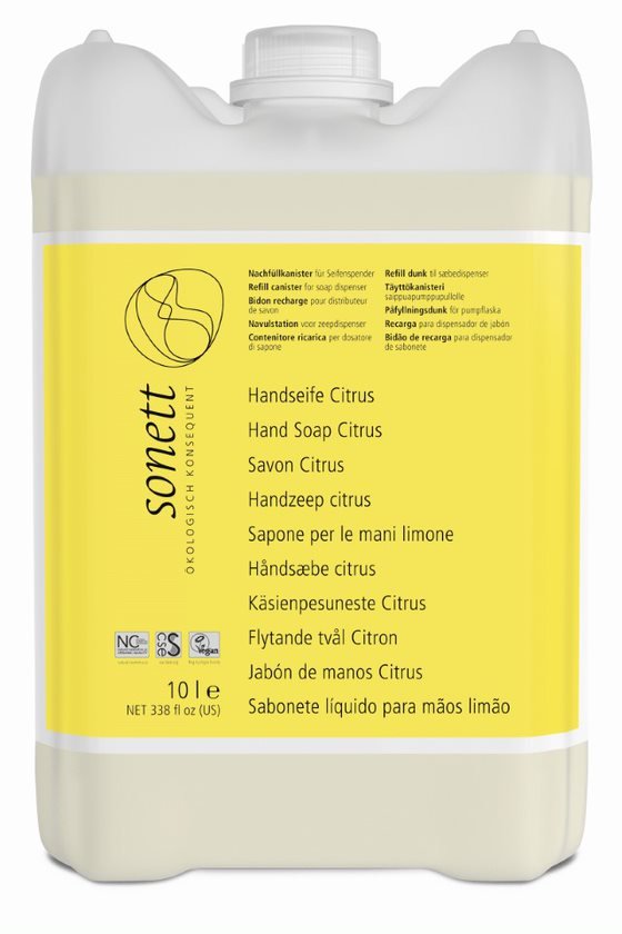 Sonett Tekuté mýdlo – citrus BIO – 10 l – pro vaše ruce Sonett Tekuté mýdlo - citrus BIO - 10 l - pro vaše ruce