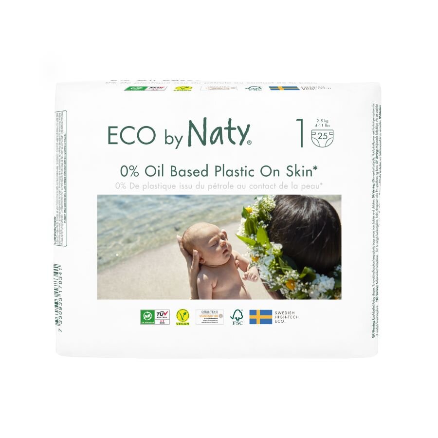Naty Ekoplenky pro novorozence 1 (2 – 5 kg) (25 ks) – z 55-60 % rozložitelné Naty Ekoplenky pro novorozence 1 (2 - 5 kg) (25 ks) - z 55-60 % rozložitelné