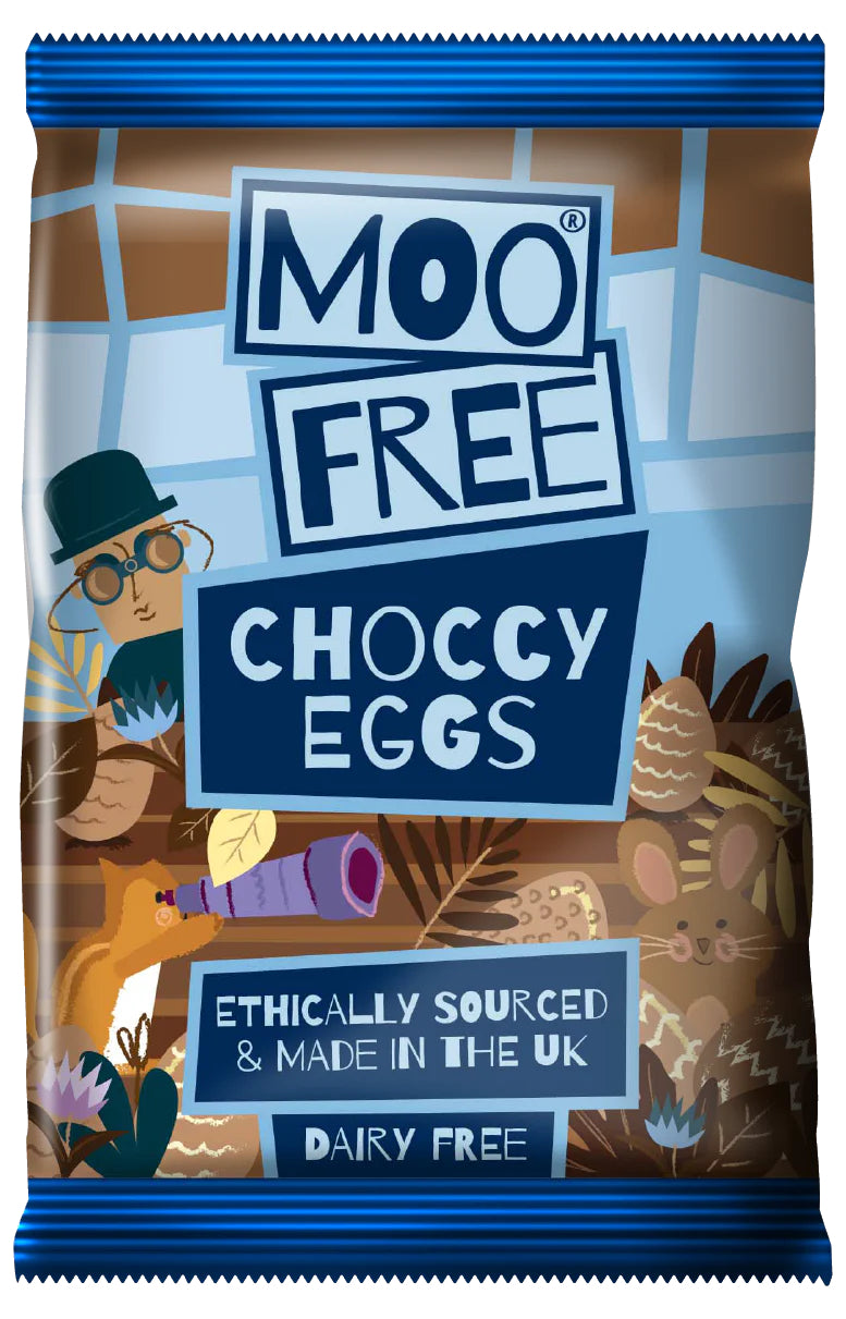 Moo-free Čokoládová mini vajíčka (10 ks) – fair trade kvalita Moo-free Čokoládová mini vajíčka (10 ks) - fair trade kvalita