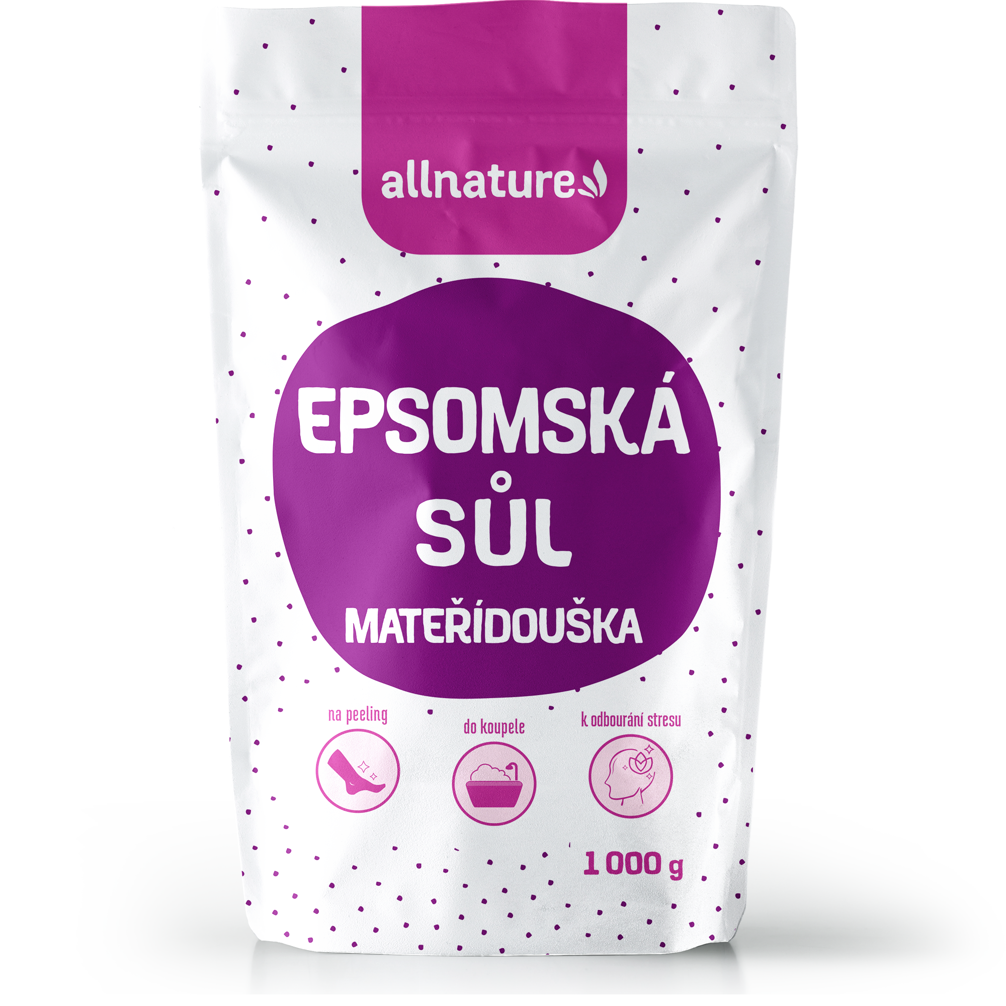 Allnature Epsomská sůl Mateřídouška (1 kg) – relaxace s nádechem mateřídoušky Allnature Epsomská sůl Mateřídouška (1 kg) - relaxace s nádechem mateřídoušky