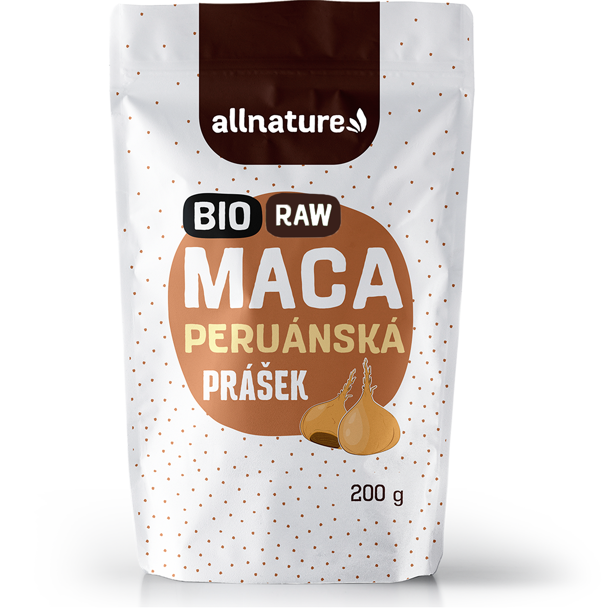 Allnature Maca prášek RAW BIO (200 g) – podpora vitality a duševní rovnováhy Allnature Maca prášek RAW BIO (200 g) - podpora vitality a duševní rovnováhy