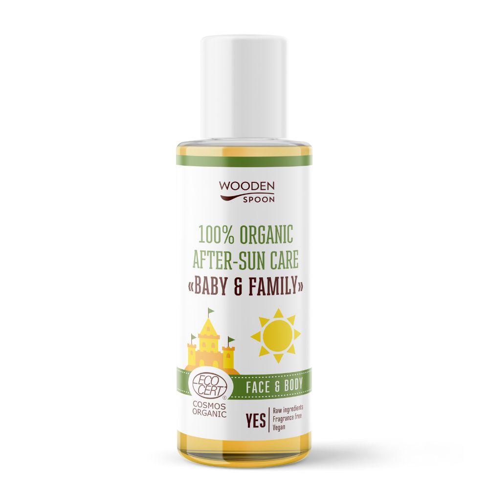 Wooden Spoon Dětský olej po opalování Baby & Family BIO (100 ml) – pro velmi citlivou pokožku Wooden Spoon Dětský olej po opalování Baby & Family BIO (100 ml) - pro velmi citlivou pokožku