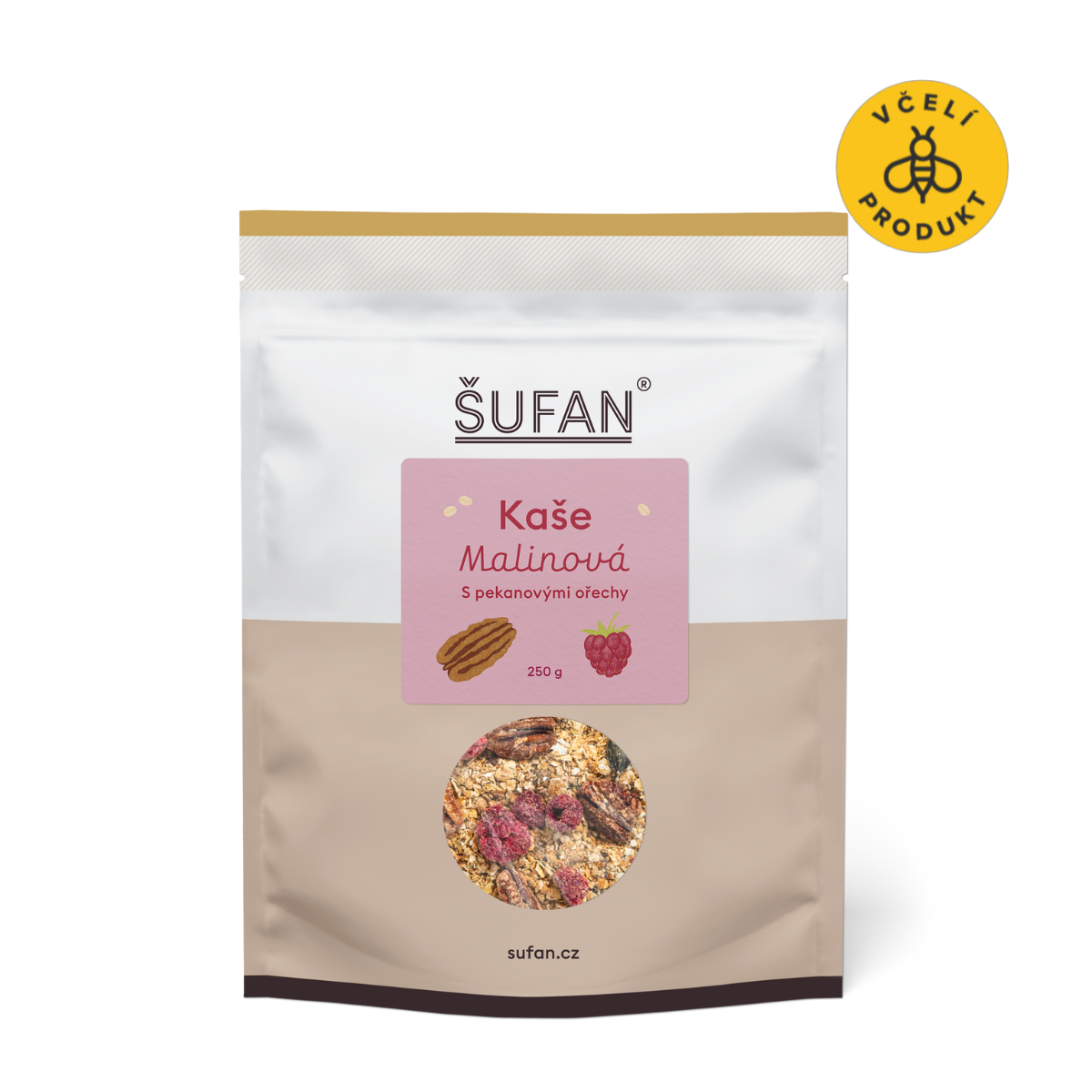 Šufan Malinová kaše s pekany (250 g) – bez lepku Šufan Malinová kaše s pekany (250 g) - bez lepku