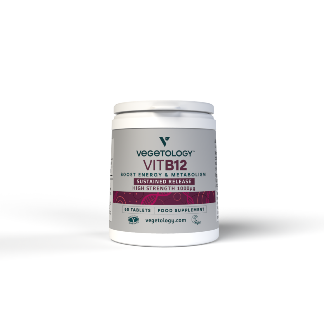 Vegetology Vitamin B12 1000 IU kyanokobalamin (60 tablet) – s postupným uvolňováním Vegetology Vitamin B12 1000 IU kyanokobalamin (60 tablet) - s postupným uvolňováním