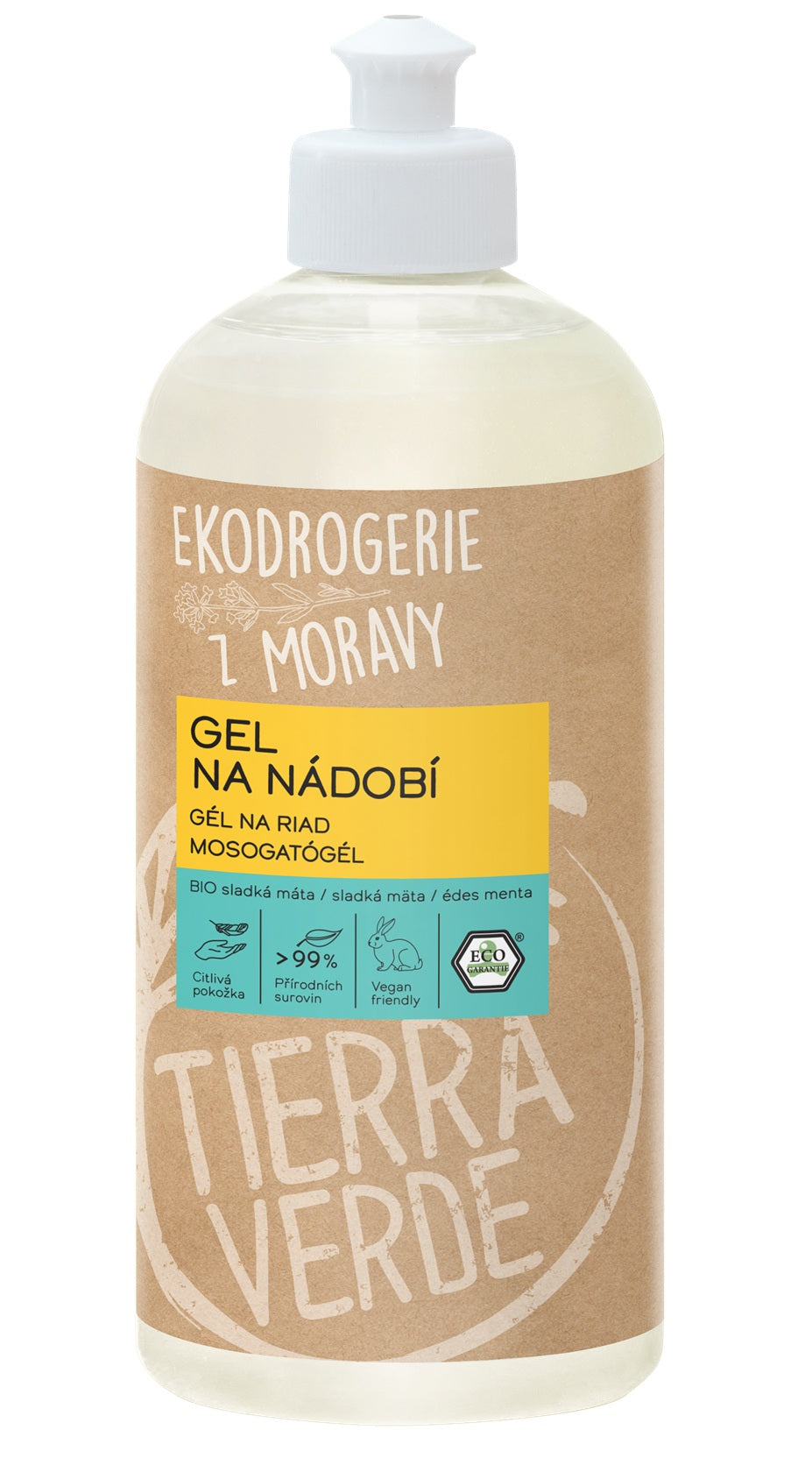 Tierra Verde Gel na nádobí – BIO sladká máta – 500 ml Tierra Verde Gel na nádobí - BIO sladká máta - 500 ml