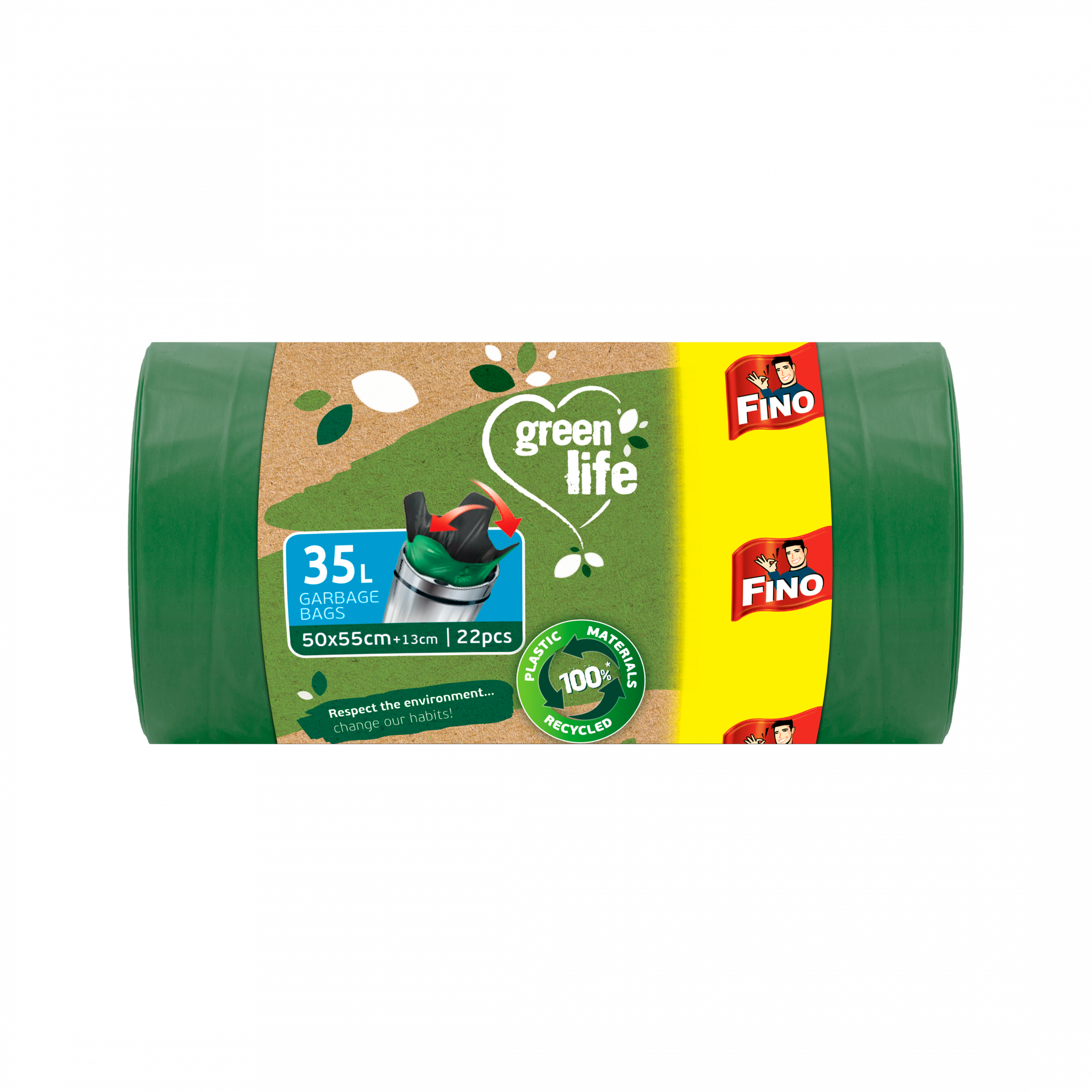 FINO Pytle na odpadky Green Life Easy pack 25 μm – 35 l (22 ks) FINO Pytle na odpadky Green Life Easy pack 25 μm - 35 l (22 ks)
