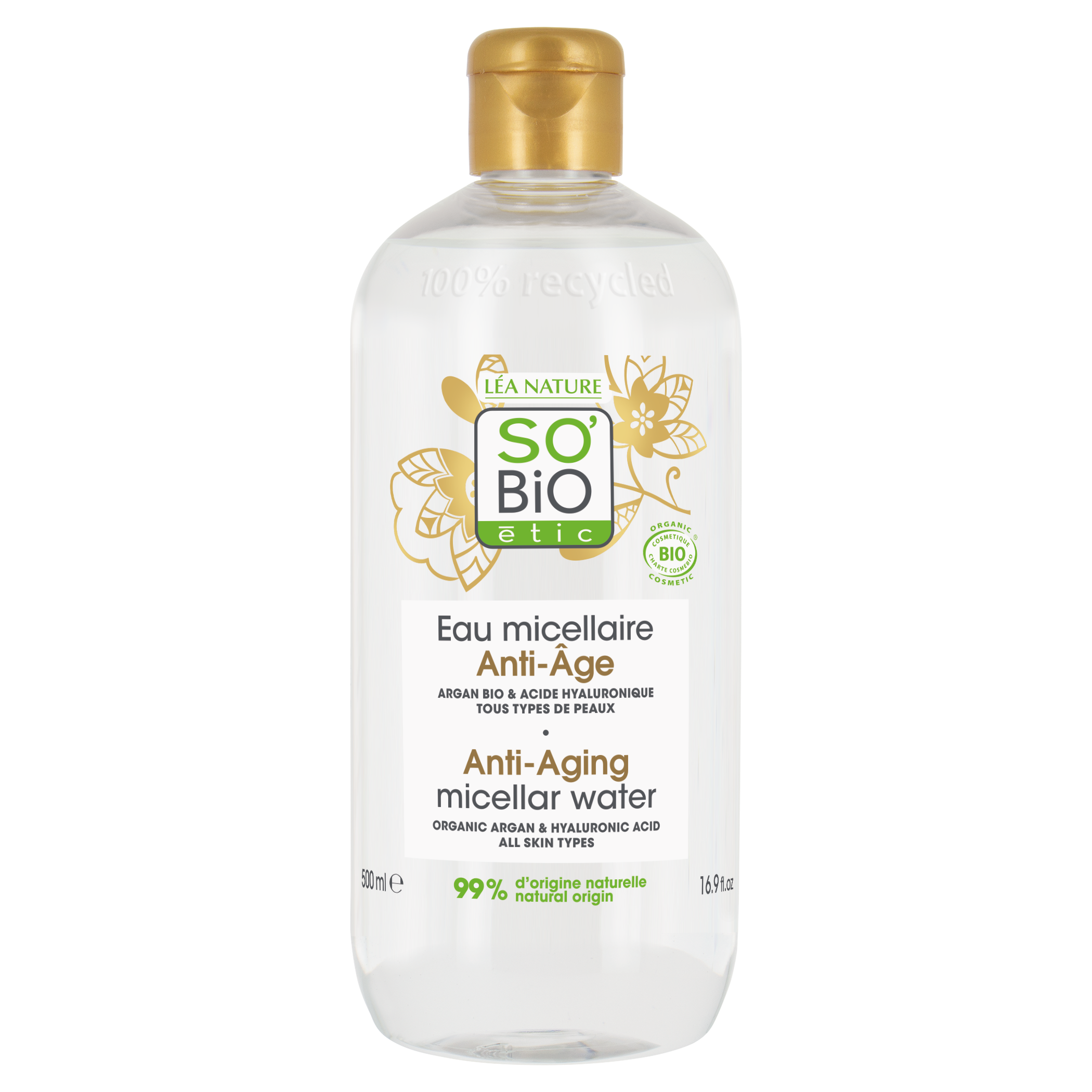 SO’BiO étic Anti-Age Precieux Argan Voda micelární Anti-age s hyaluronem BIO (500 ml) – s kyselinou hyaluronovou SO’BiO étic Anti-Age Precieux Argan Voda micelární Anti-age s hyaluronem BIO (500 ml) - s kyselinou hyaluronovou