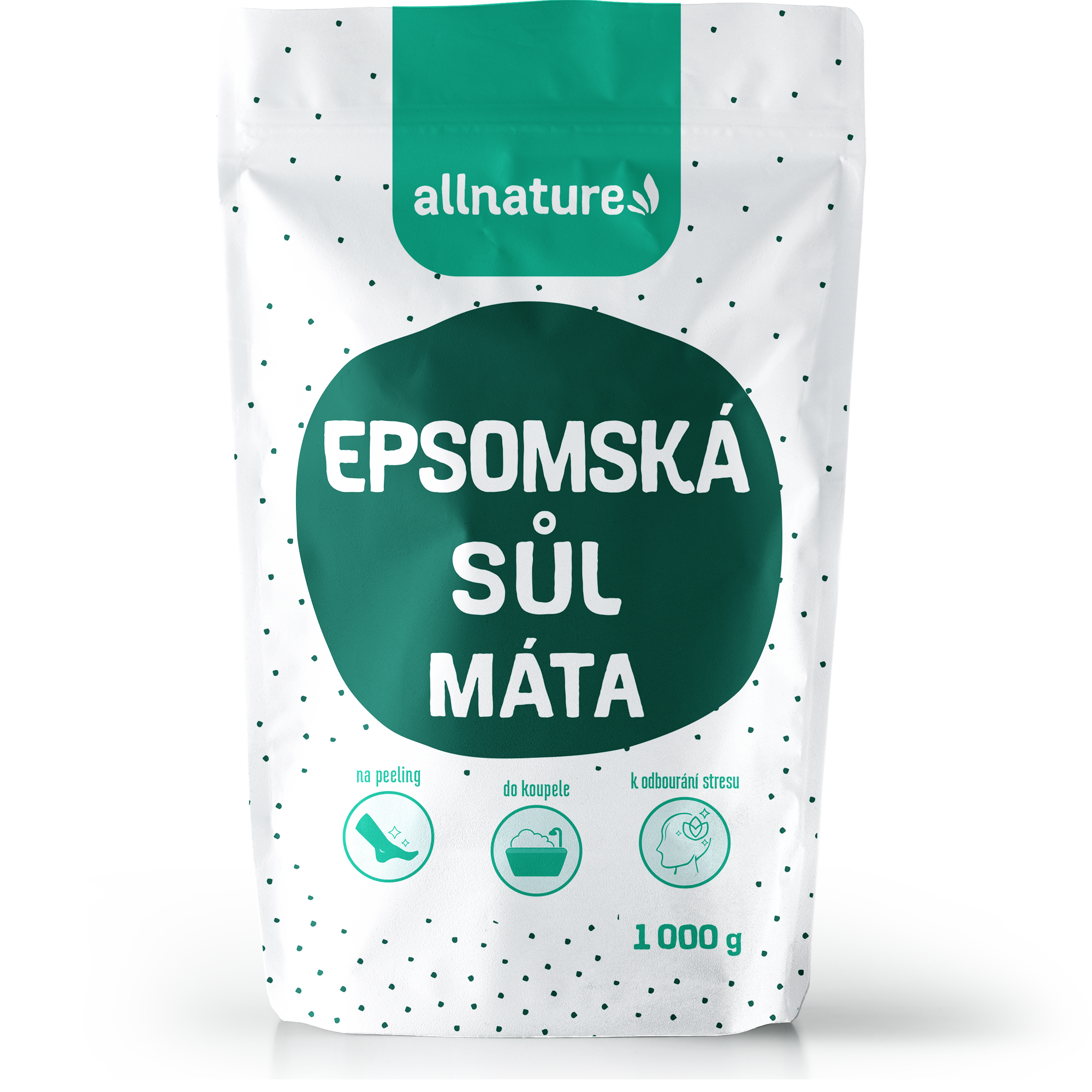 Allnature Epsomská sůl Máta (1 kg) – pro relaxaci těla a zlepšení spánku Allnature Epsomská sůl Máta (1 kg) - pro relaxaci těla a zlepšení spánku