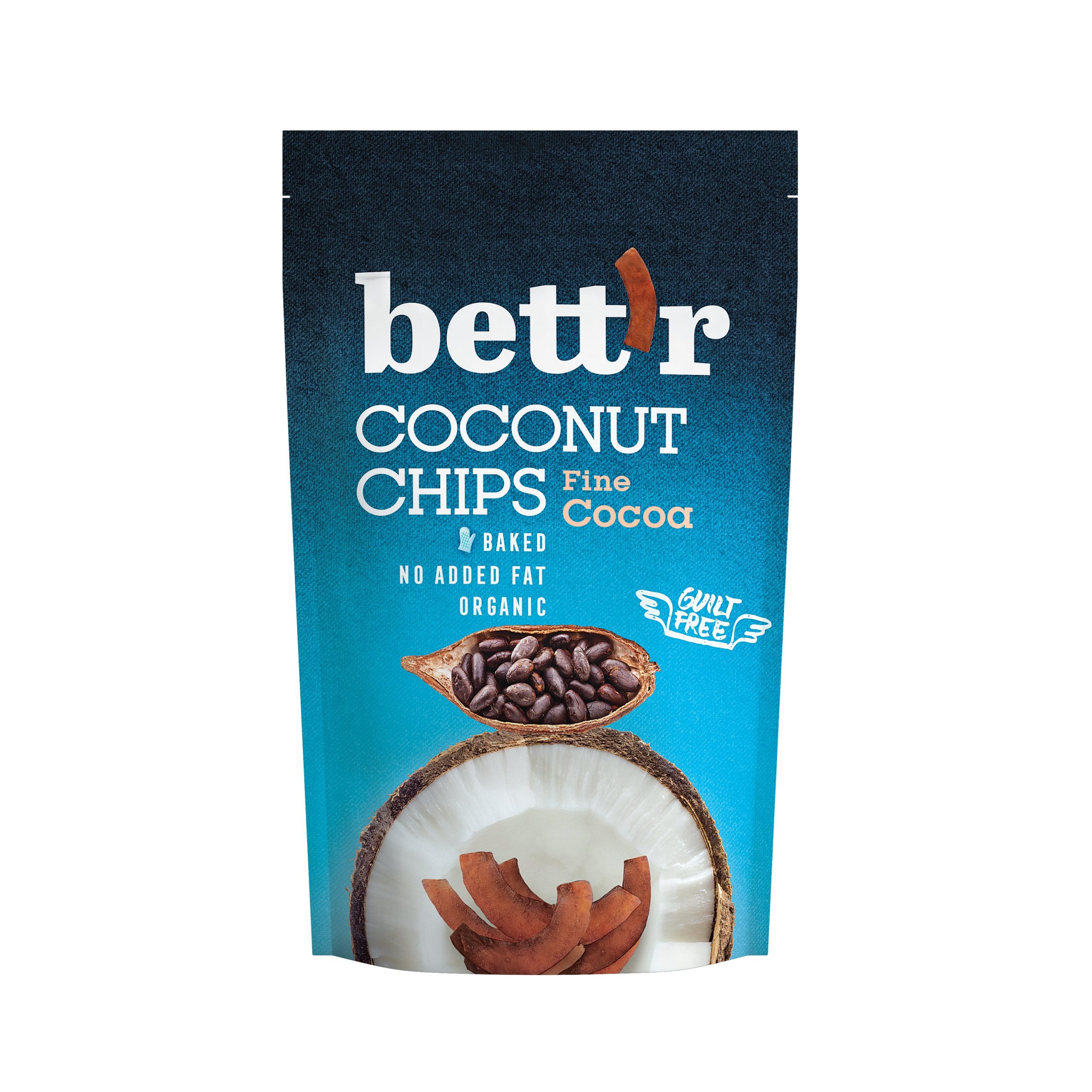 Chipsy kokosové s kakaem 70 g BIO   BETT´R Chipsy kokosové s kakaem 70 g BIO   BETT´R