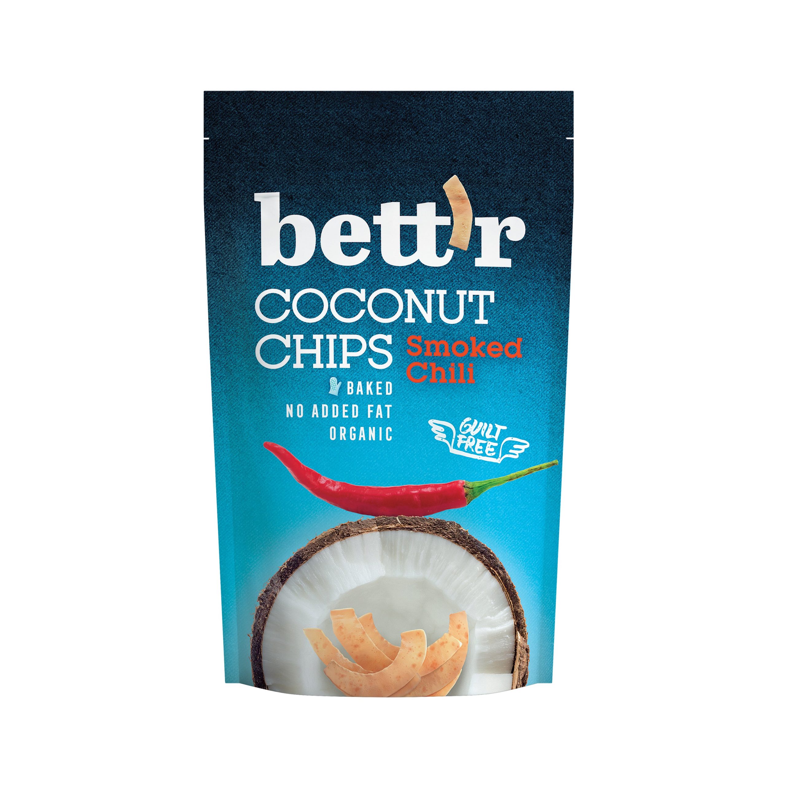 Chipsy kokosové s chilli 70 g BIO   BETT´R Chipsy kokosové s chilli 70 g BIO   BETT´R