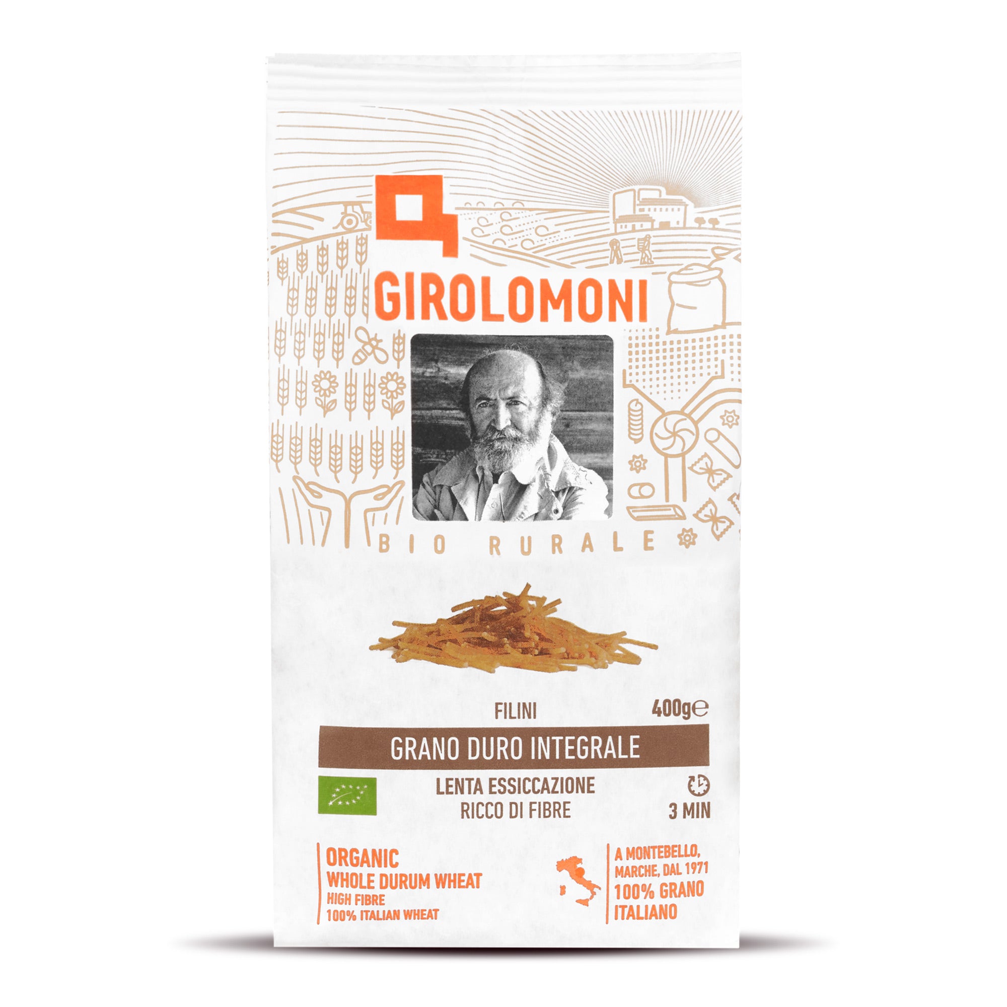 Těstoviny filini celozrnné semolinové 400 g BIO GIROLOMONI Těstoviny filini celozrnné semolinové 400 g BIO GIROLOMONI