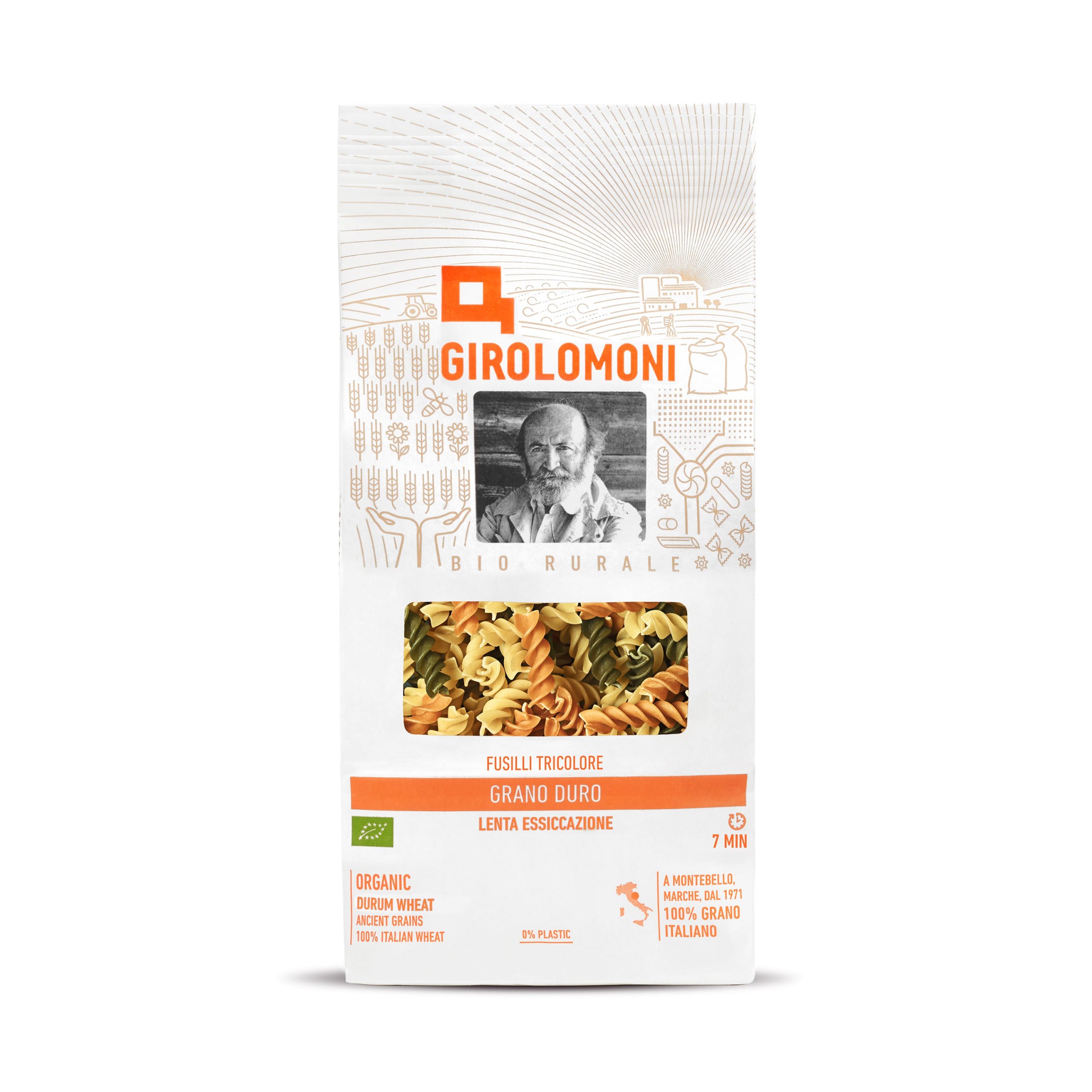 Těstoviny fusilli semolinové mix 500 g BIO   GIROLOMONI Těstoviny fusilli semolinové mix 500 g BIO   GIROLOMONI