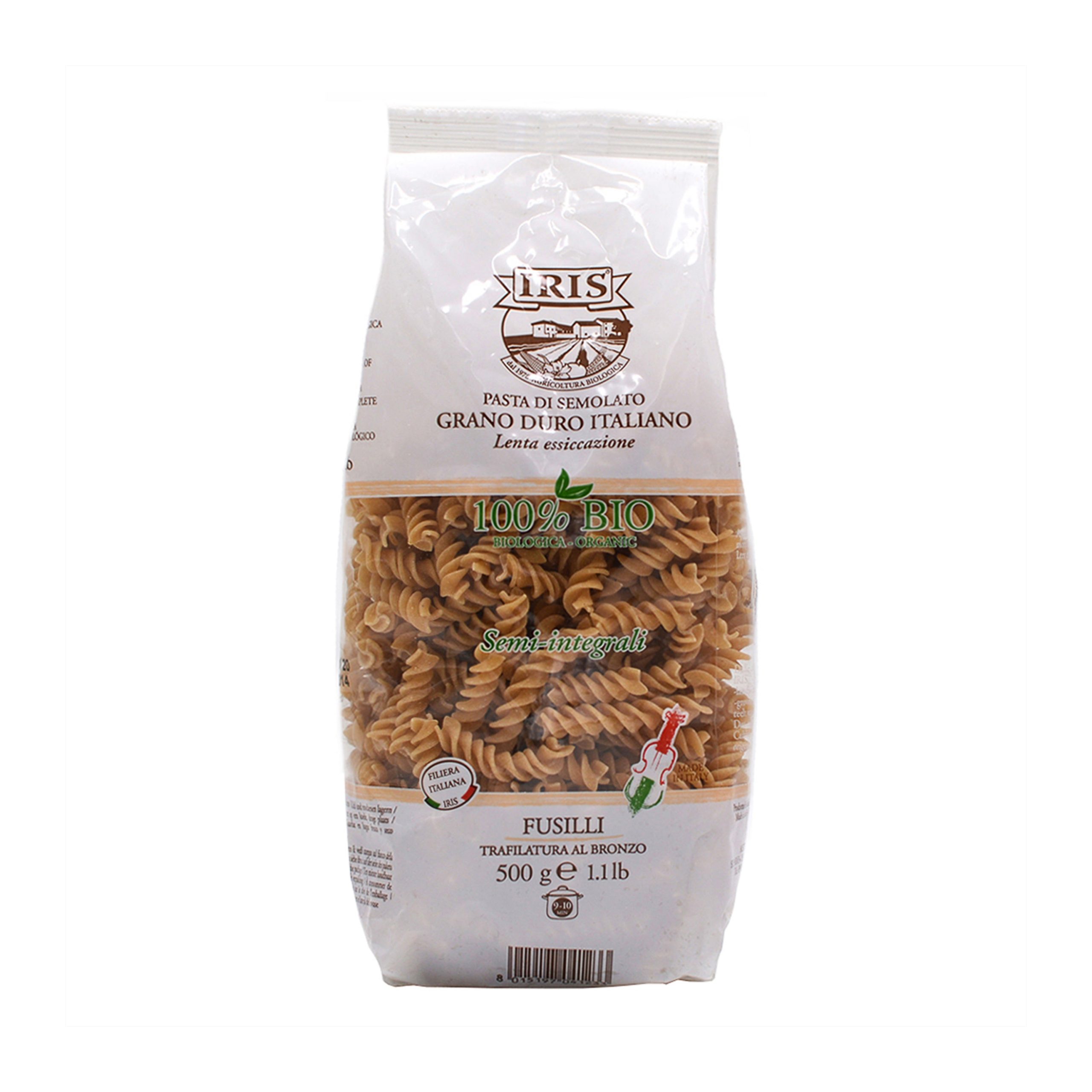 Těstoviny fusilli polocelozrnné 500 g BIO   IRIS Těstoviny fusilli polocelozrnné 500 g BIO   IRIS