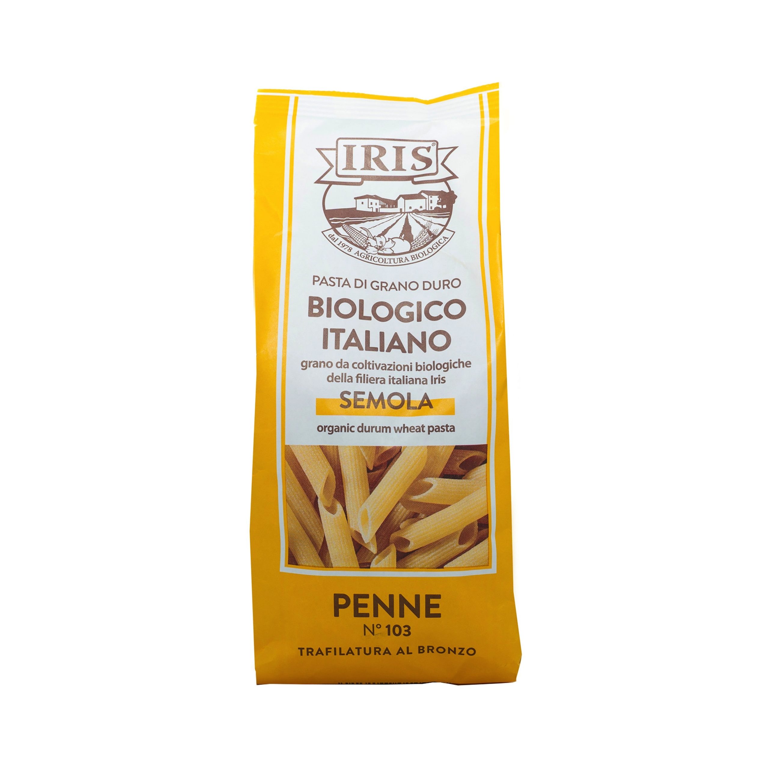 Těstoviny penne semolina 500 g BIO   IRIS Těstoviny penne semolina 500 g BIO   IRIS