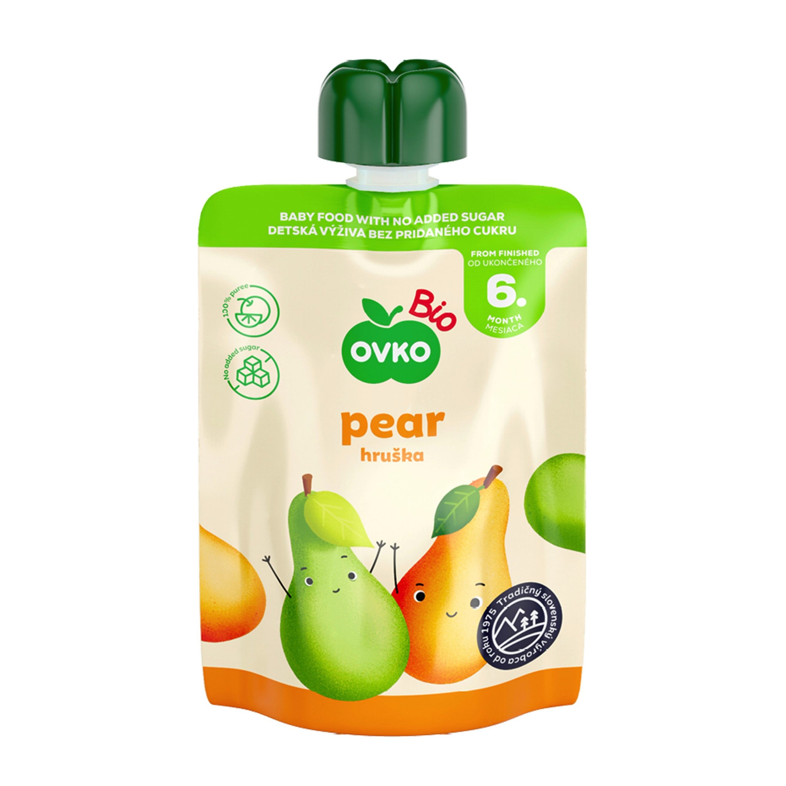 Příkrm ovocný hruška – kapsička 90 g BIO OVKO Příkrm ovocný hruška - kapsička 90 g BIO OVKO