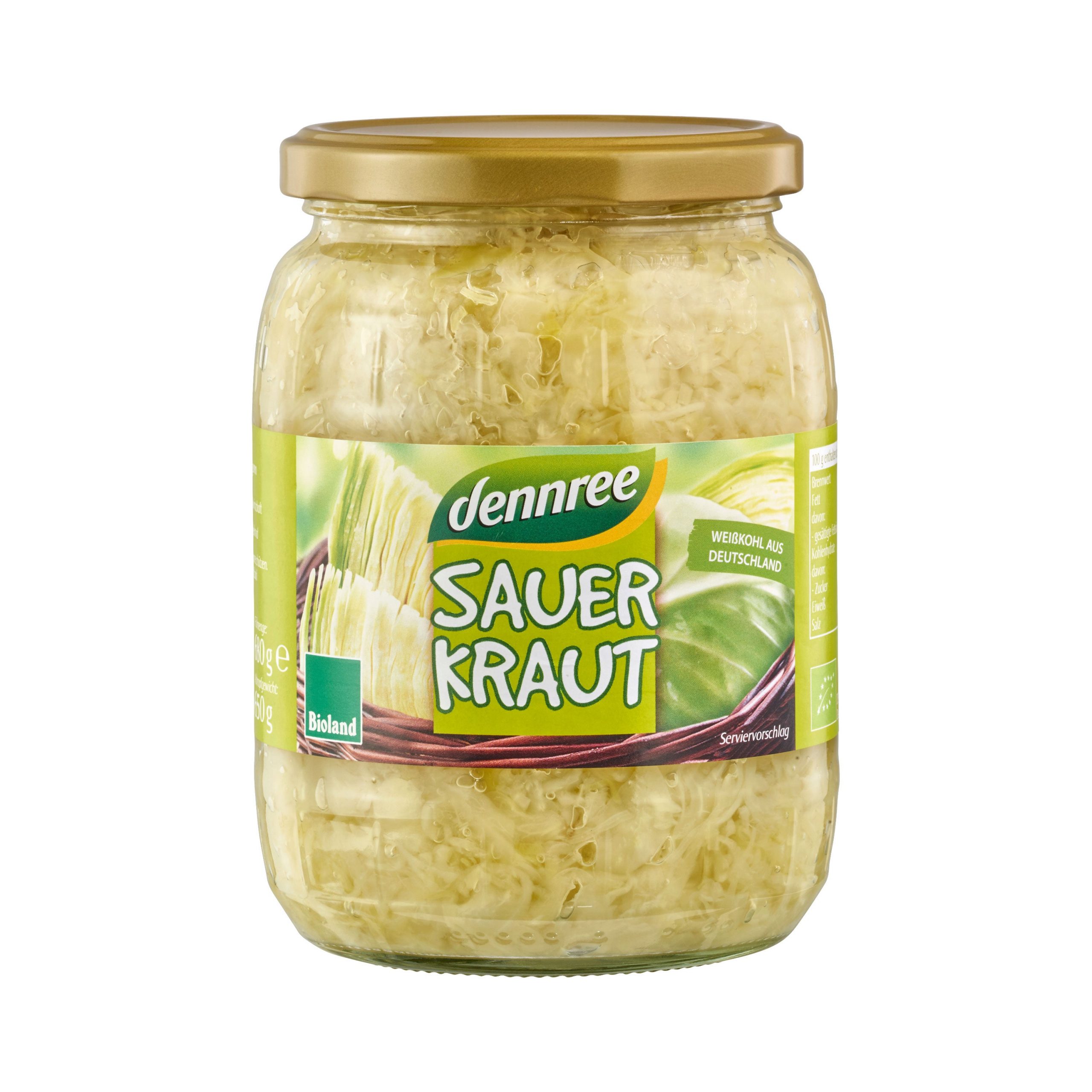 Zelí kysané 680 g BIO DENNREE Zelí kysané 680 g BIO DENNREE