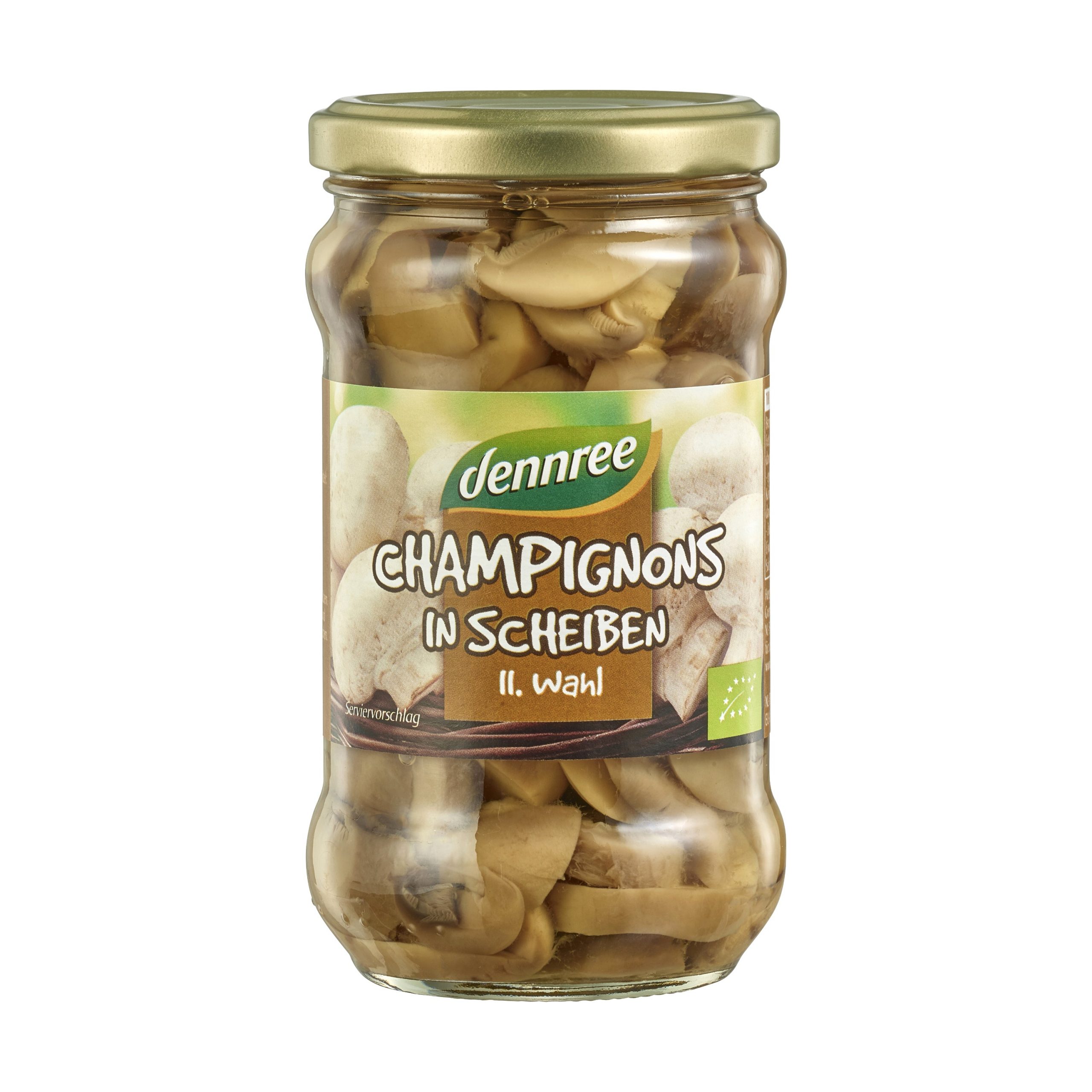 Žampióny krájené ve slaném nálevu 280 g BIO   DENNREE Žampióny krájené ve slaném nálevu 280 g BIO   DENNREE