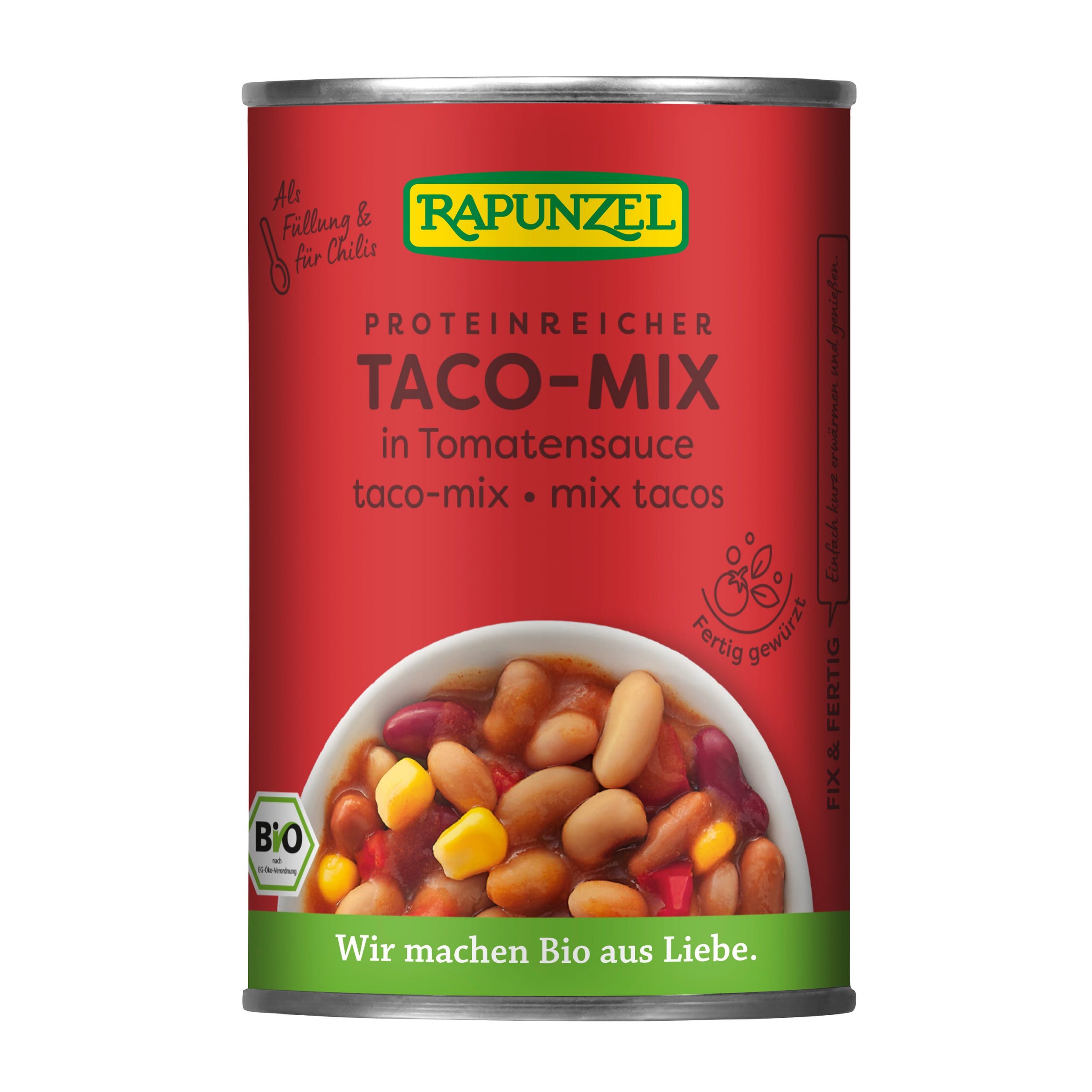 Směs fazolí sterilovaná Taco-Mix 400 g BIO   RAPUNZEL Směs fazolí sterilovaná Taco-Mix 400 g BIO   RAPUNZEL