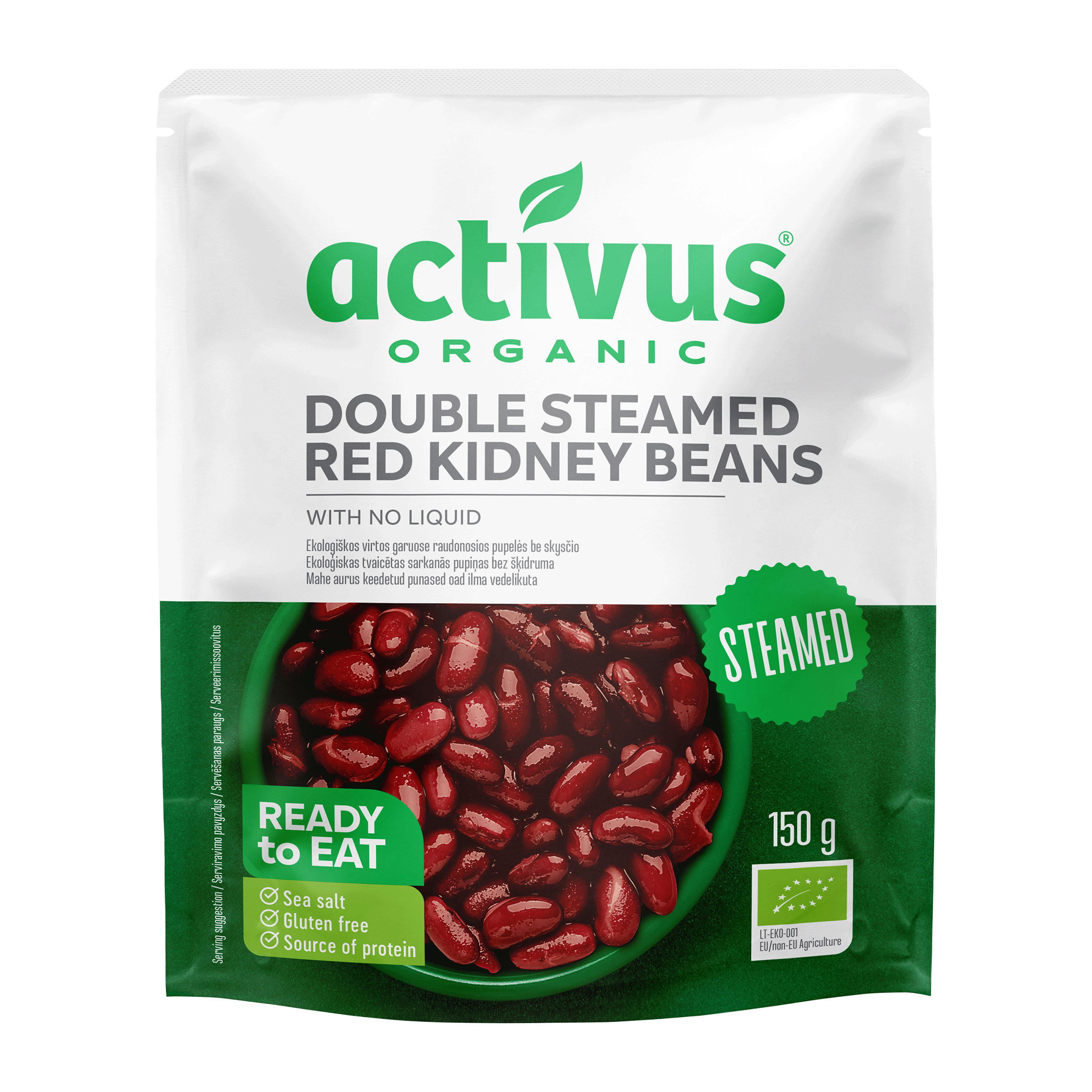 Fazole červená na páře bez nálevu 150 g BIO ACTIVUS Fazole červená na páře bez nálevu 150 g BIO ACTIVUS