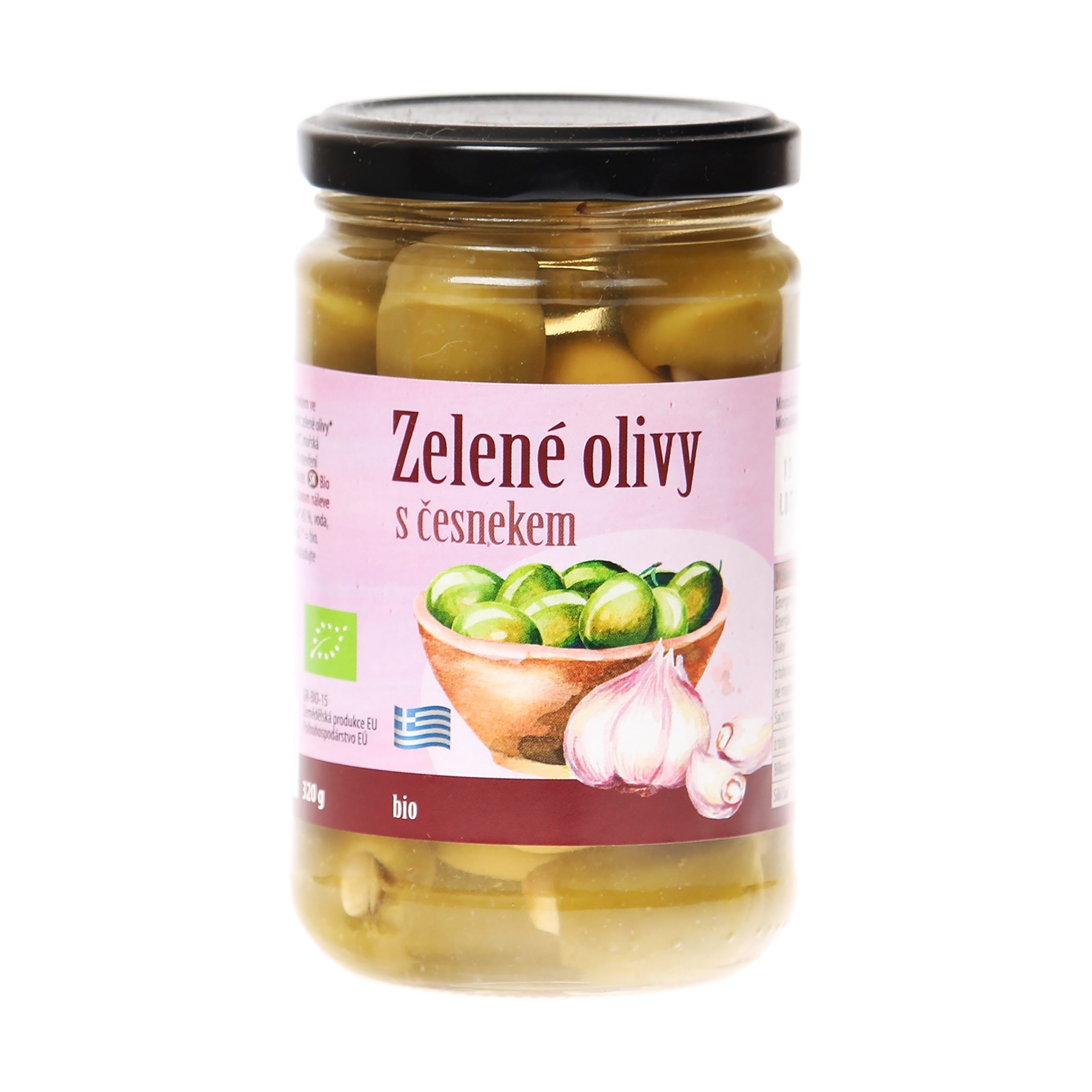 Olivy zelené plněné česnekem 320 g BIO BIO NEBIO Olivy zelené plněné česnekem 320 g BIO BIO NEBIO