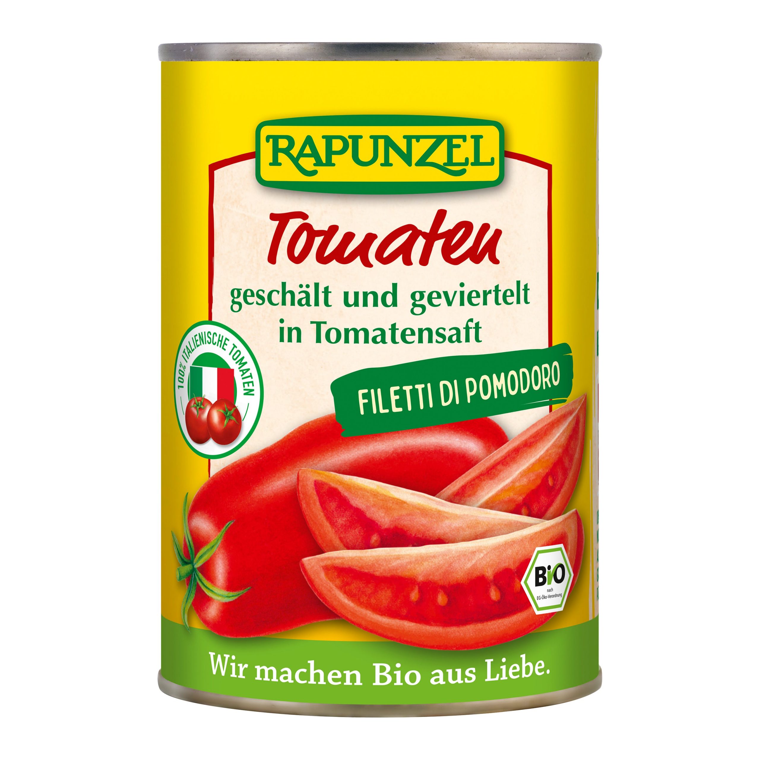 Rajčata loupaná čtvrcená 400 g BIO   RAPUNZEL Rajčata loupaná čtvrcená 400 g BIO   RAPUNZEL