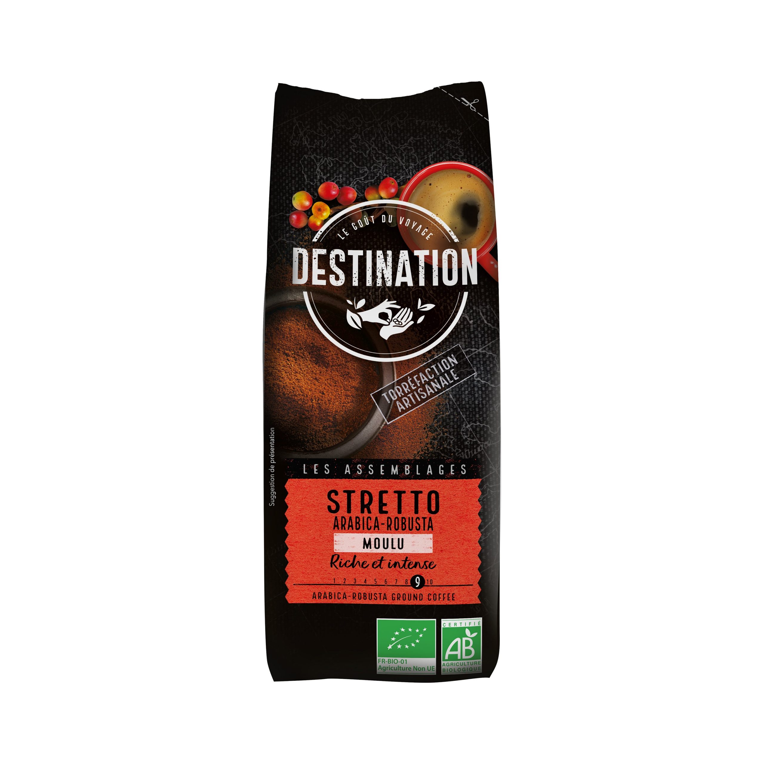 Káva mletá Stretto 250 g BIO   DESTINATION Káva mletá Stretto 250 g BIO   DESTINATION