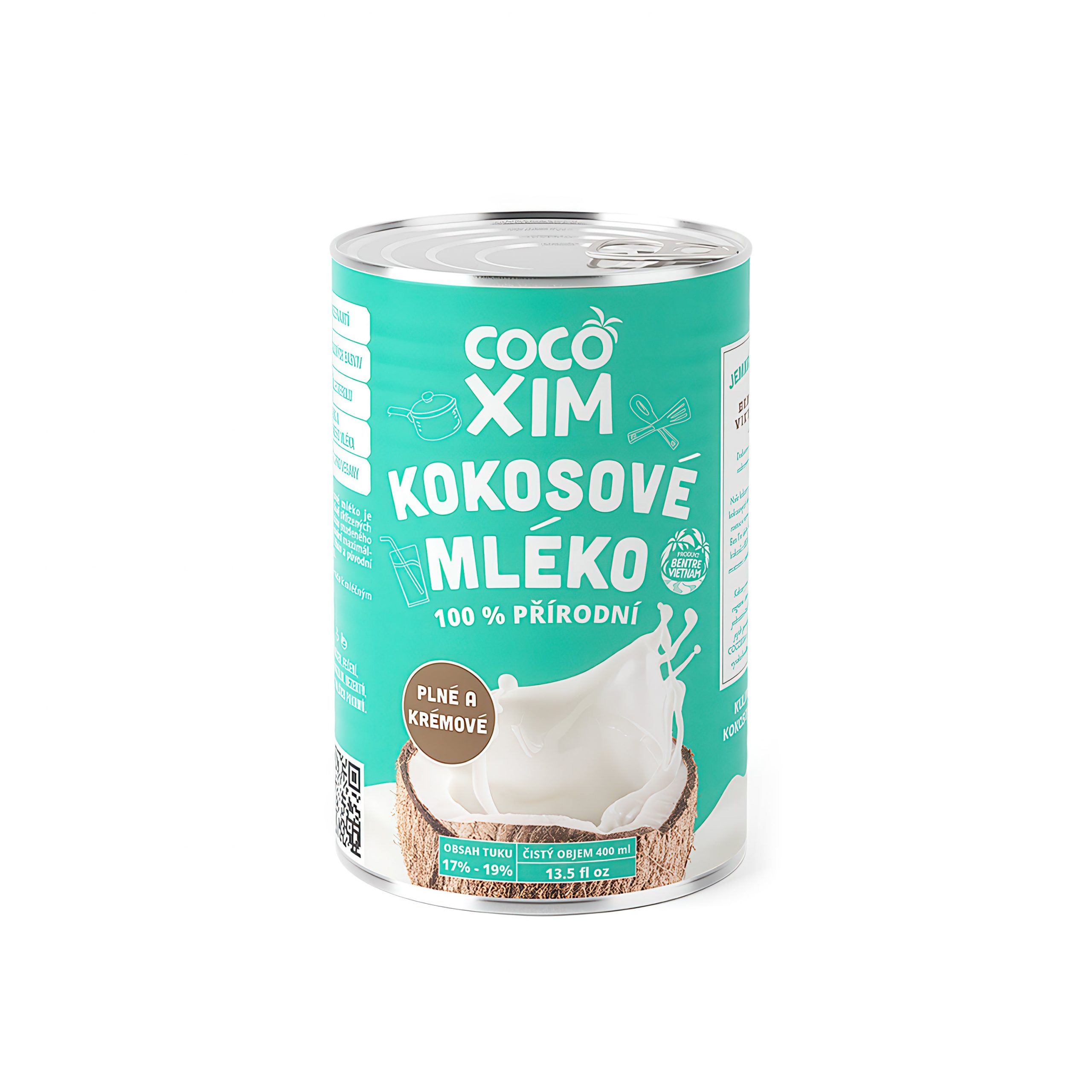 Mléko kokosové na vaření plech 17-19 % 400 ml COCOXIM Mléko kokosové na vaření plech 17-19 % 400 ml COCOXIM