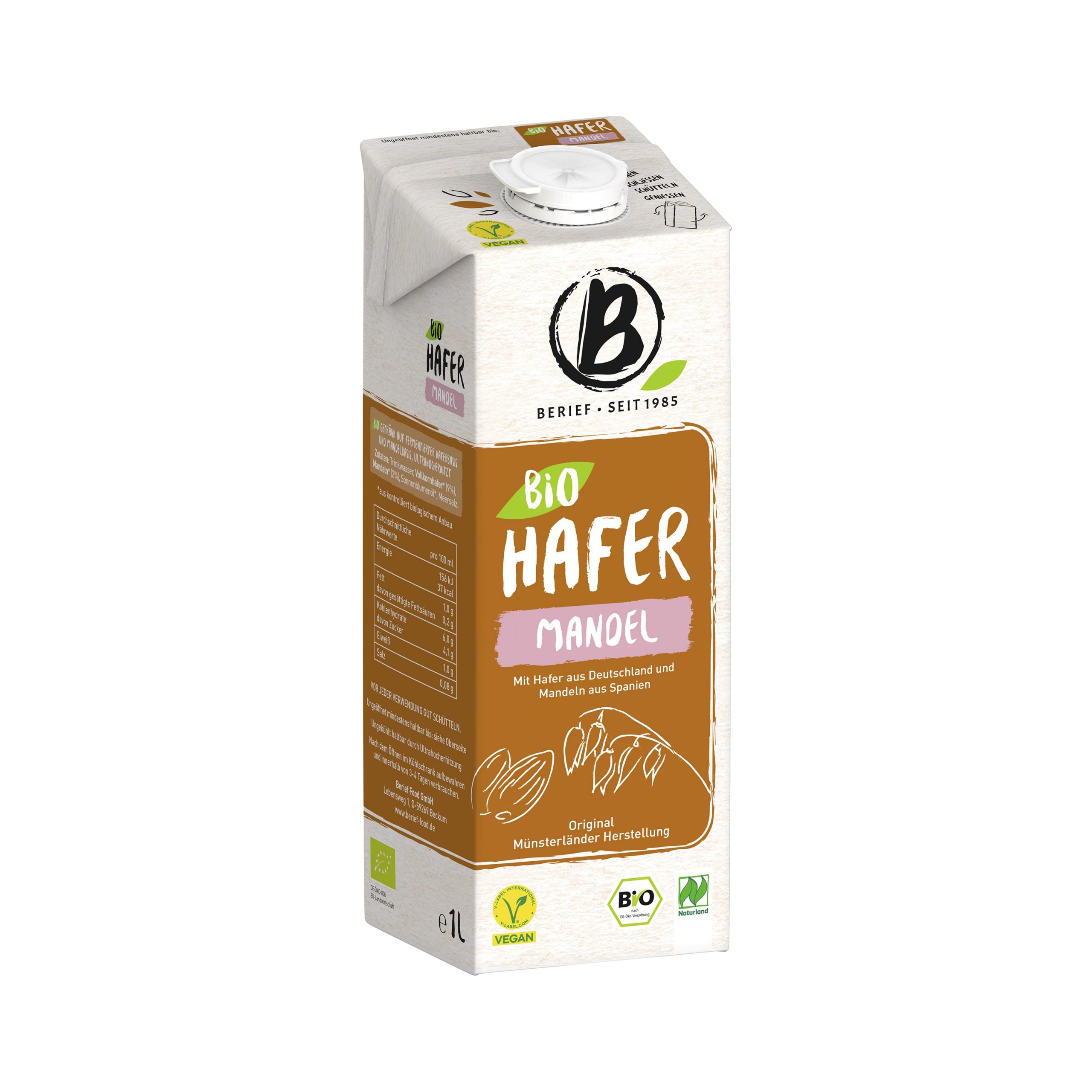 Nápoj ovesno-mandlový 1 l BIO BERIEF Nápoj ovesno-mandlový 1 l BIO BERIEF