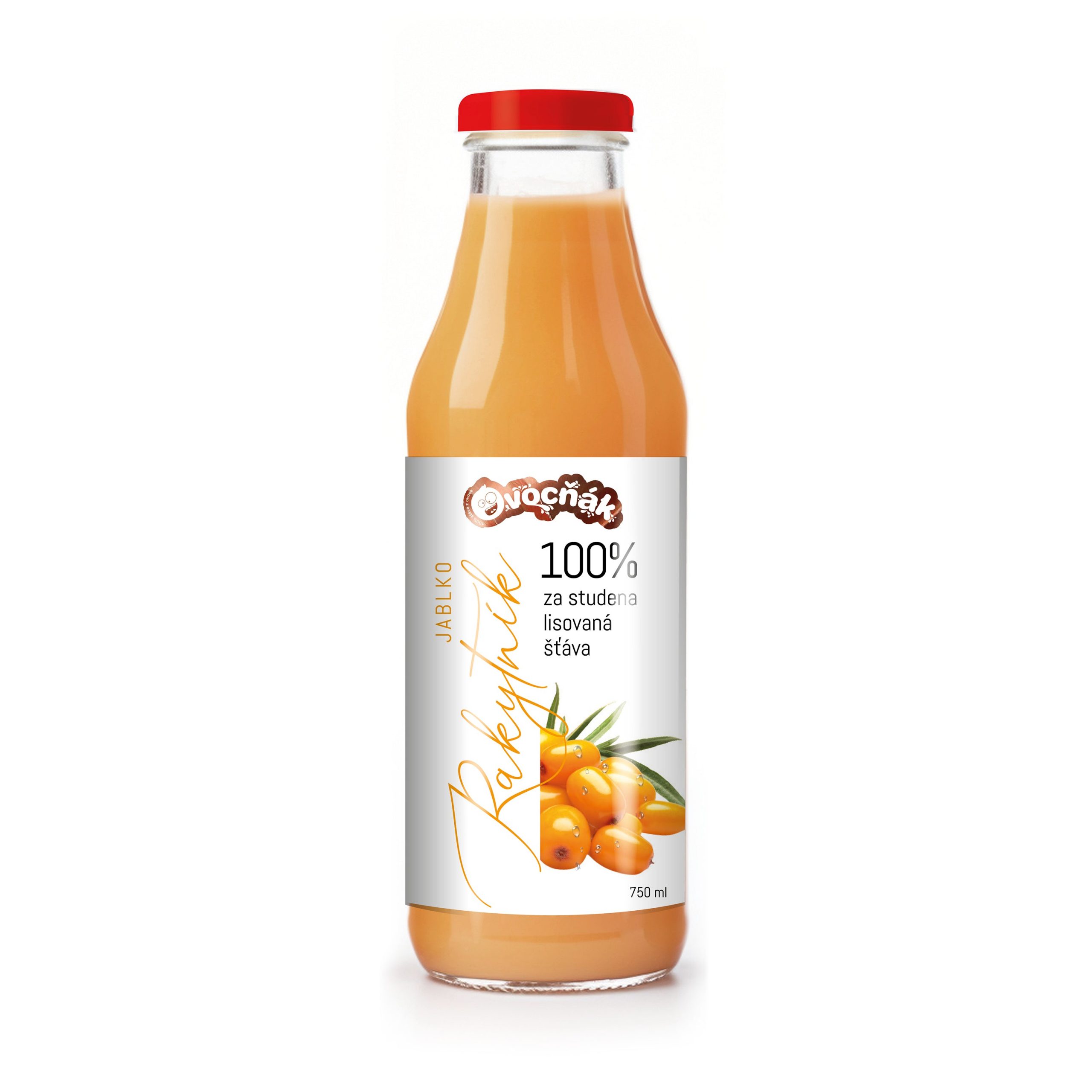 Mošt ovocný jablko-rakytník sklo 750 ml   OVOCŇÁK Mošt ovocný jablko-rakytník sklo 750 ml   OVOCŇÁK