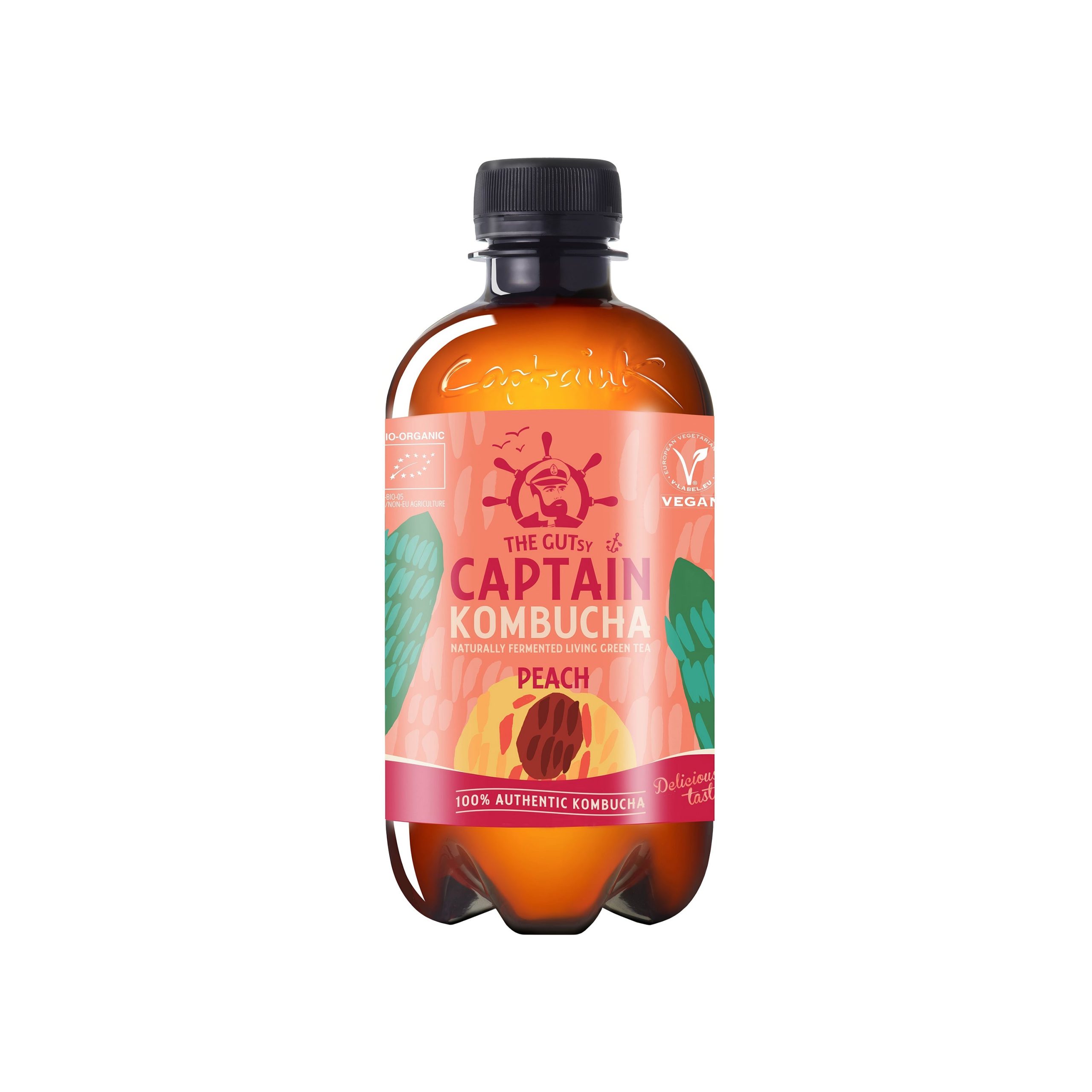 Captain kombucha broskev 400 ml BIO THE GUTSY Captain kombucha broskev 400 ml BIO THE GUTSY