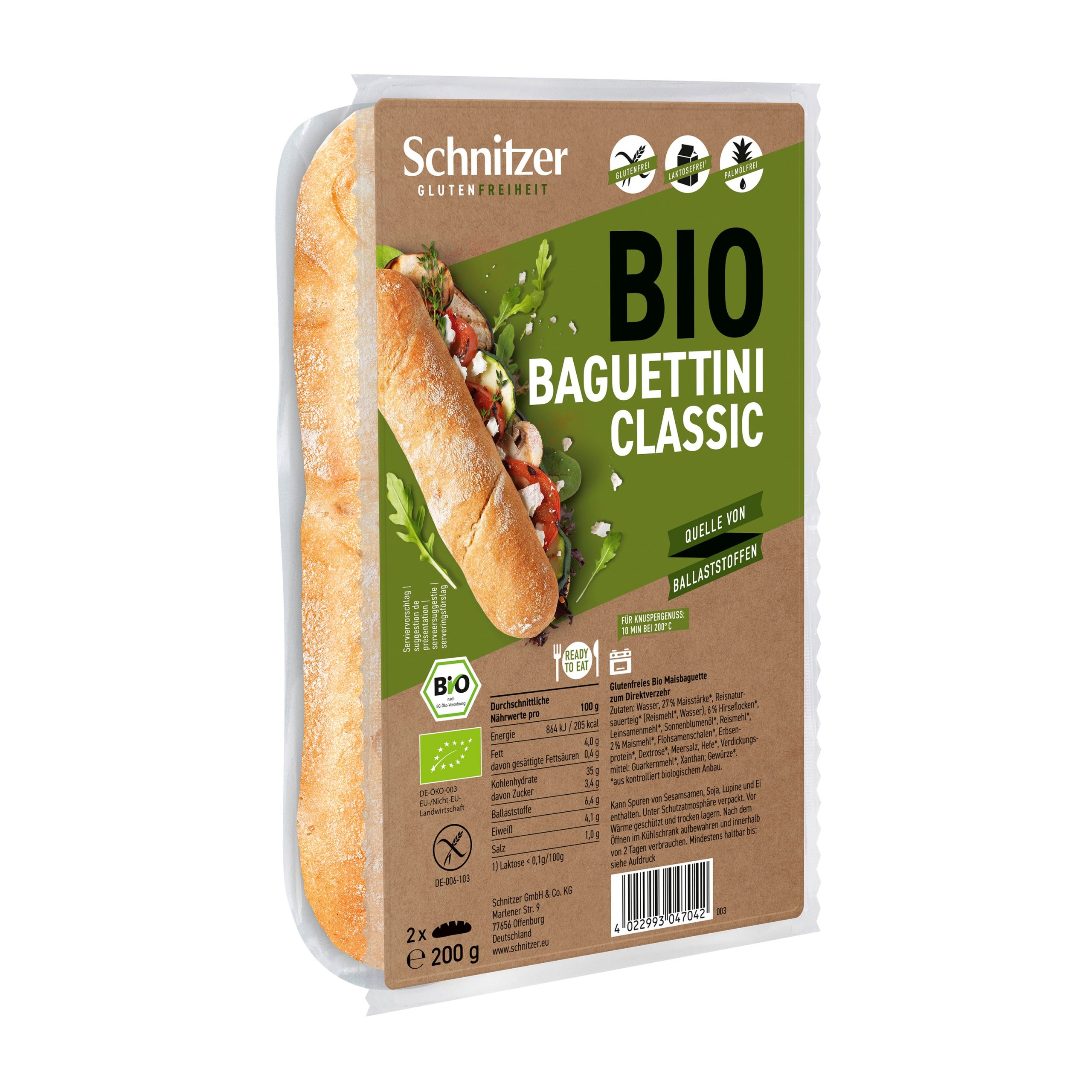 Bagetky klasik bezlepkové 200 g BIO SCHNITZER Bagetky klasik bezlepkové 200 g BIO SCHNITZER