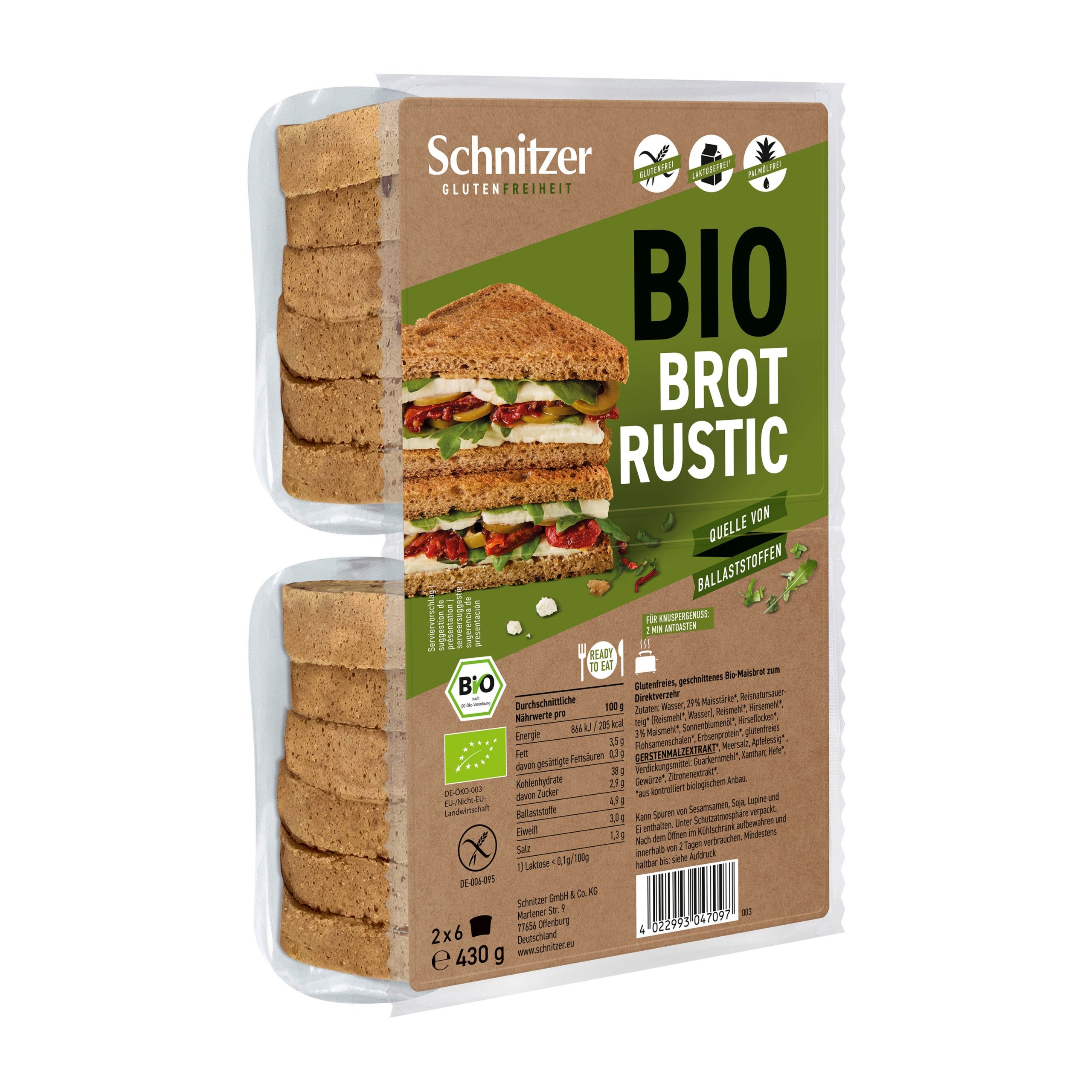 Chléb toustový rustikální bezlepkový 430 g BIO SCHNITZER Chléb toustový rustikální bezlepkový 430 g BIO SCHNITZER