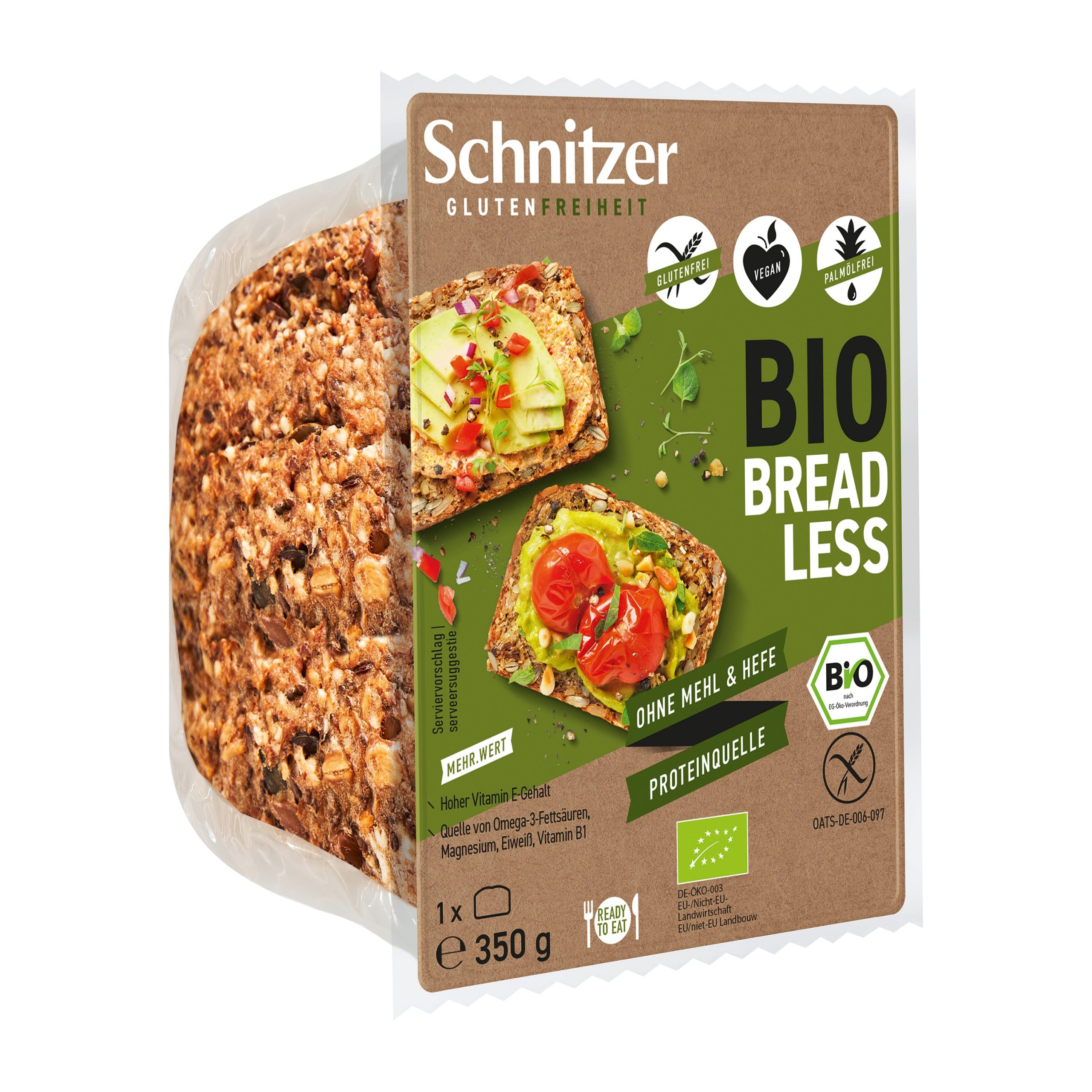 Chléb semínkový bezlepkový 350 g BIO SCHNITZER Chléb semínkový bezlepkový 350 g BIO SCHNITZER