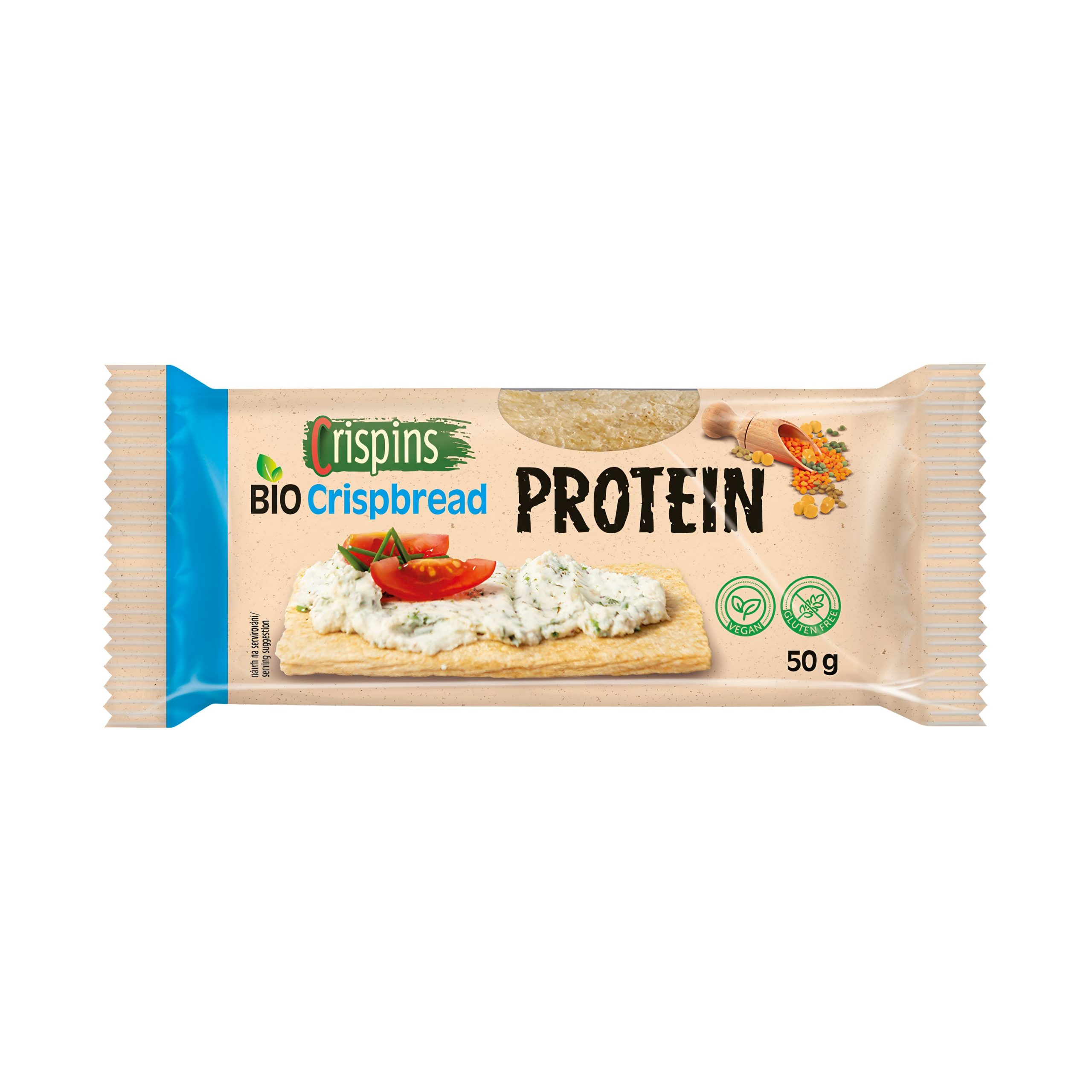 Chlebíček proteinový Crispins 50 g BIO EXTRUDO Chlebíček proteinový Crispins 50 g BIO EXTRUDO