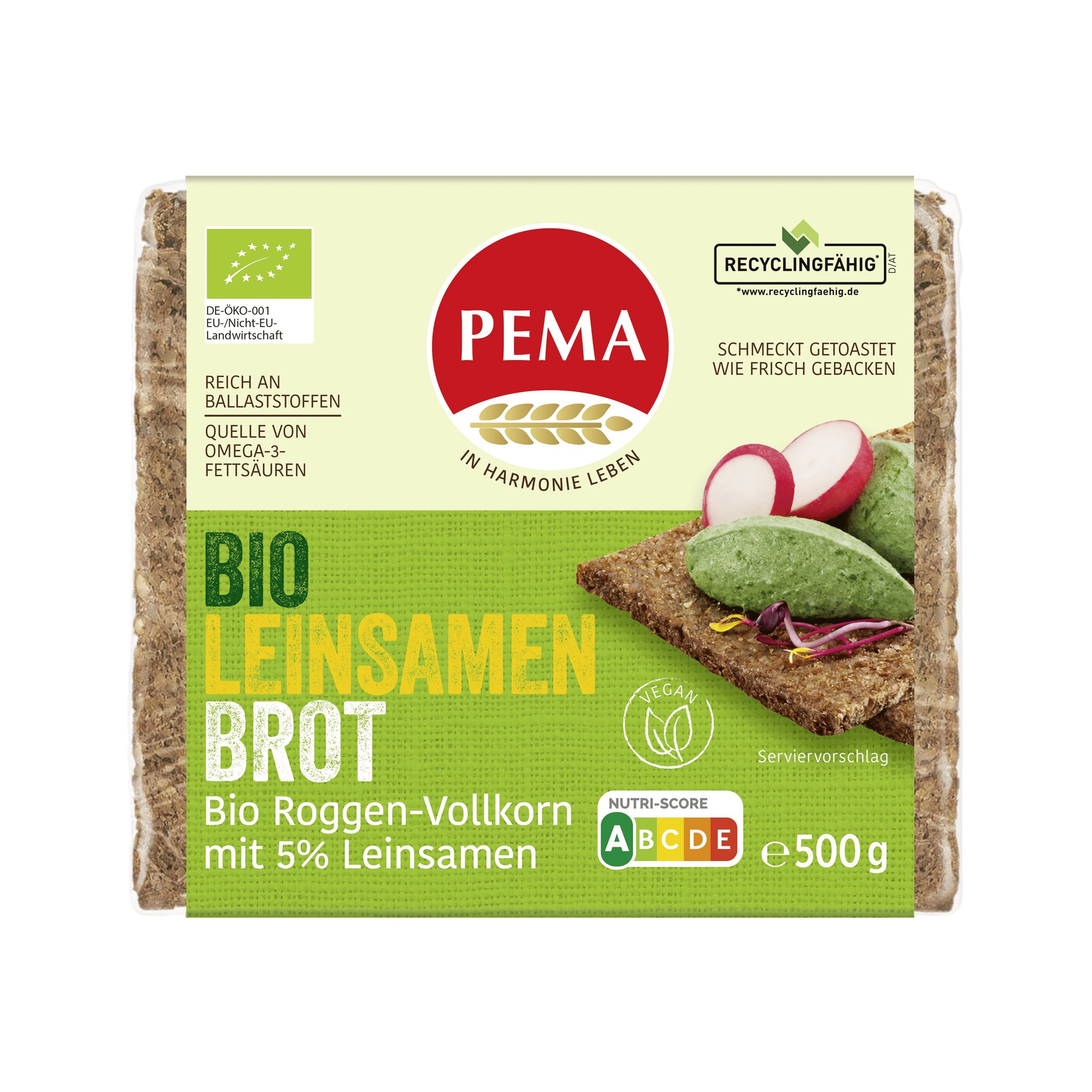 Chléb žitný se lněným semínkem 500 g BIO PEMA Chléb žitný se lněným semínkem 500 g BIO PEMA