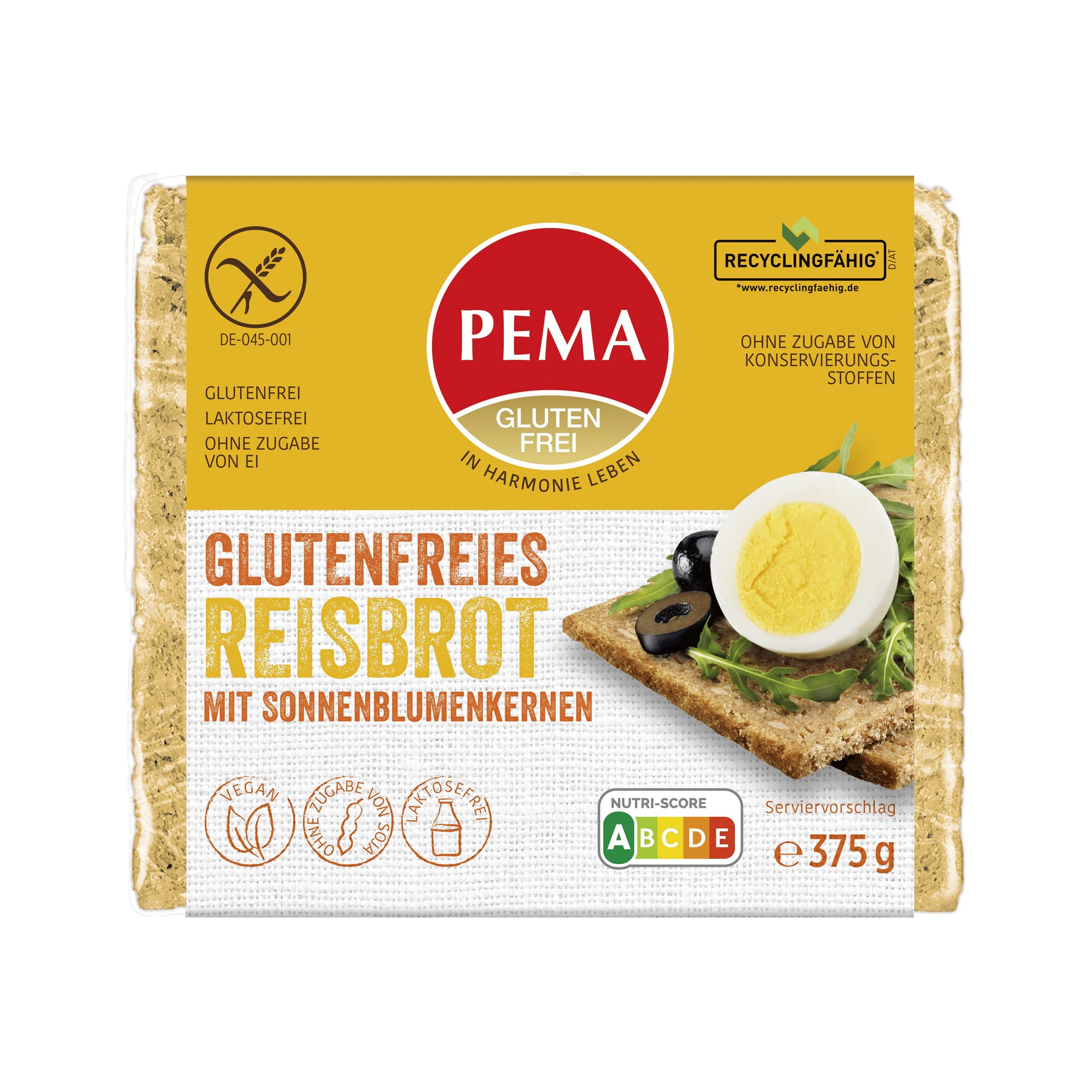 Chléb rýžový bez lepku 375 g PEMA Chléb rýžový bez lepku 375 g PEMA