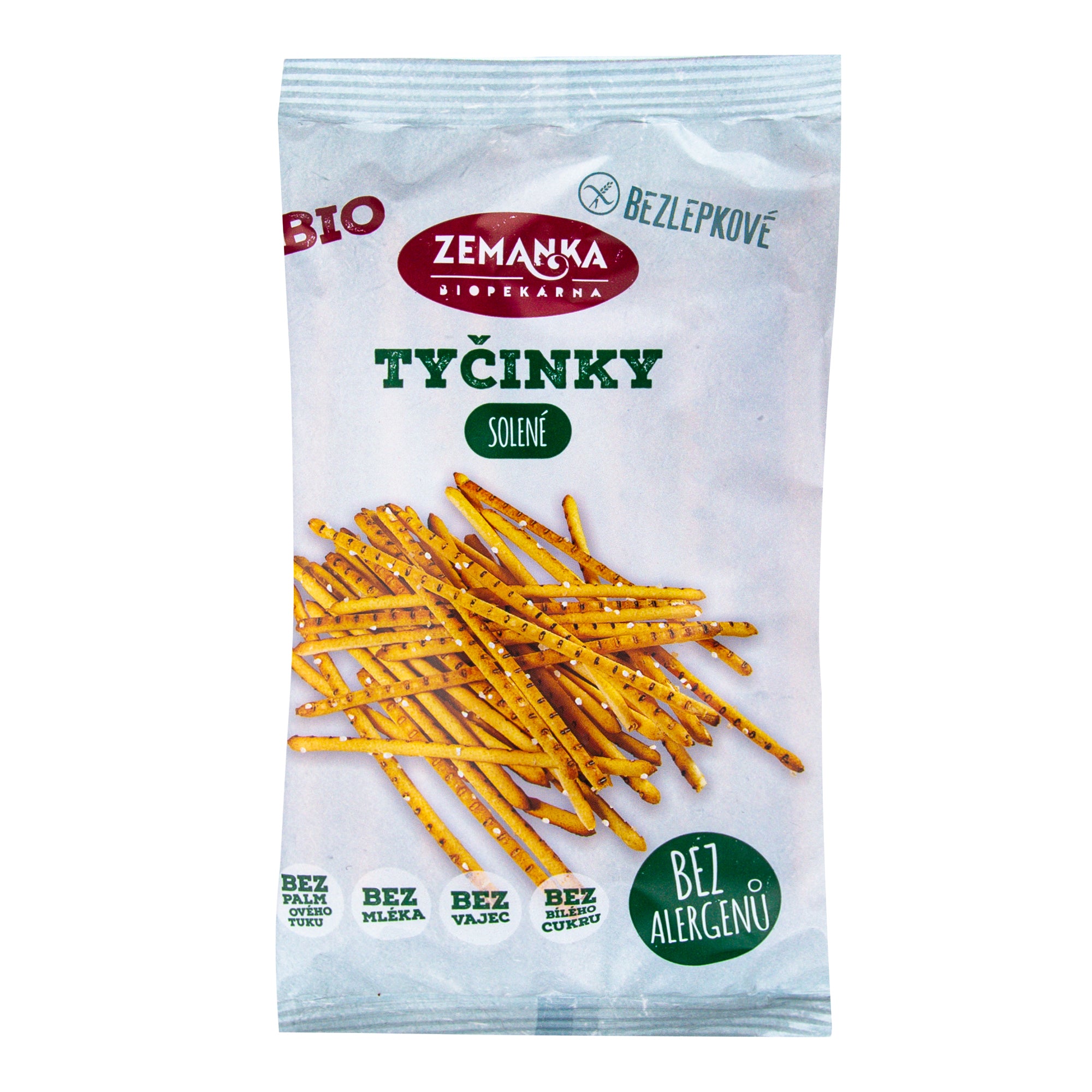 Zemanka Tyčinky solené BIO – bezlepkové (45 g) – slané zobání bez lepku a palmáče Zemanka Tyčinky solené BIO - bezlepkové (45 g) - slané zobání bez lepku a palmáče