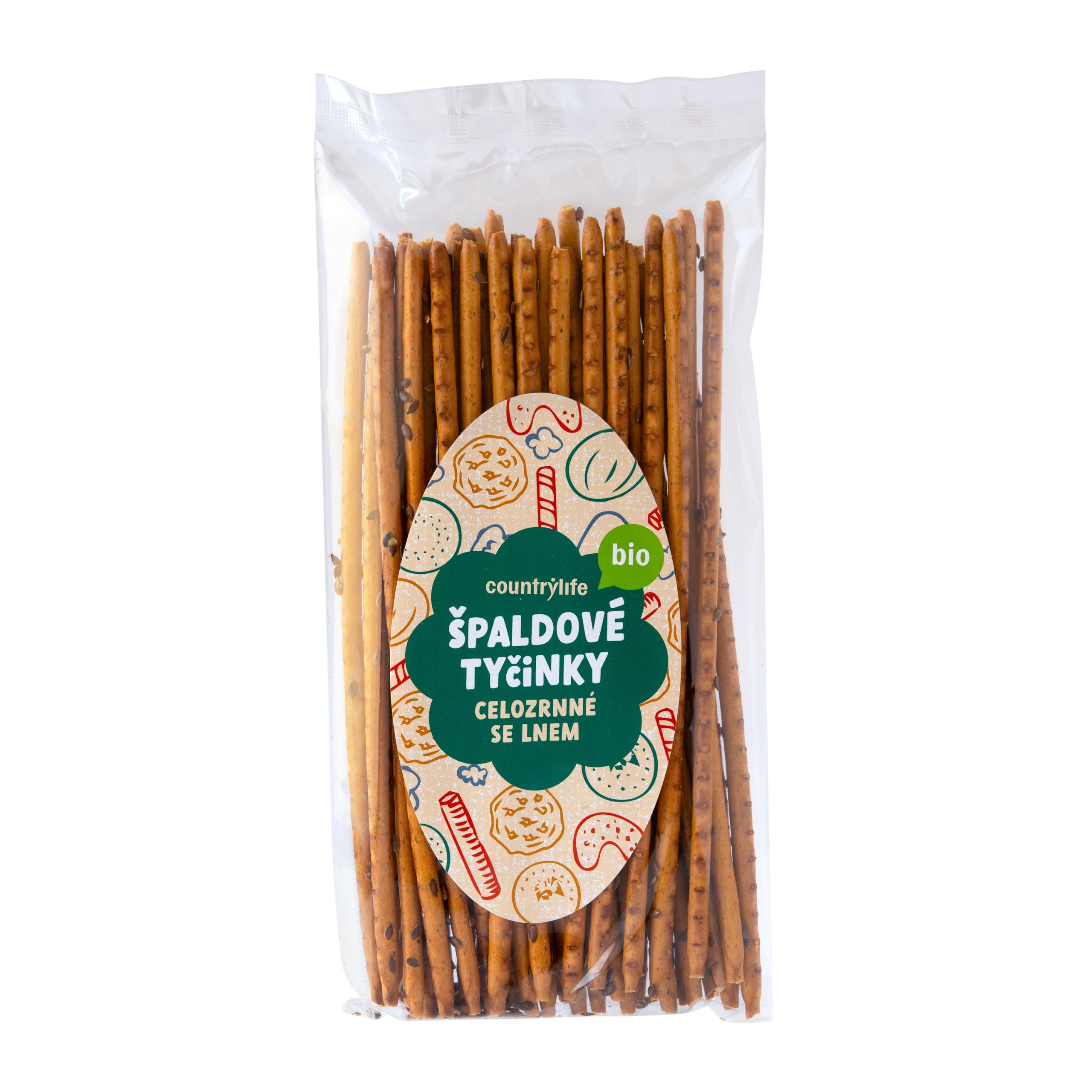 Tyčinky špaldové celozrnné se lnem 100 g BIO COUNTRY LIFE Tyčinky špaldové celozrnné se lnem 100 g BIO COUNTRY LIFE