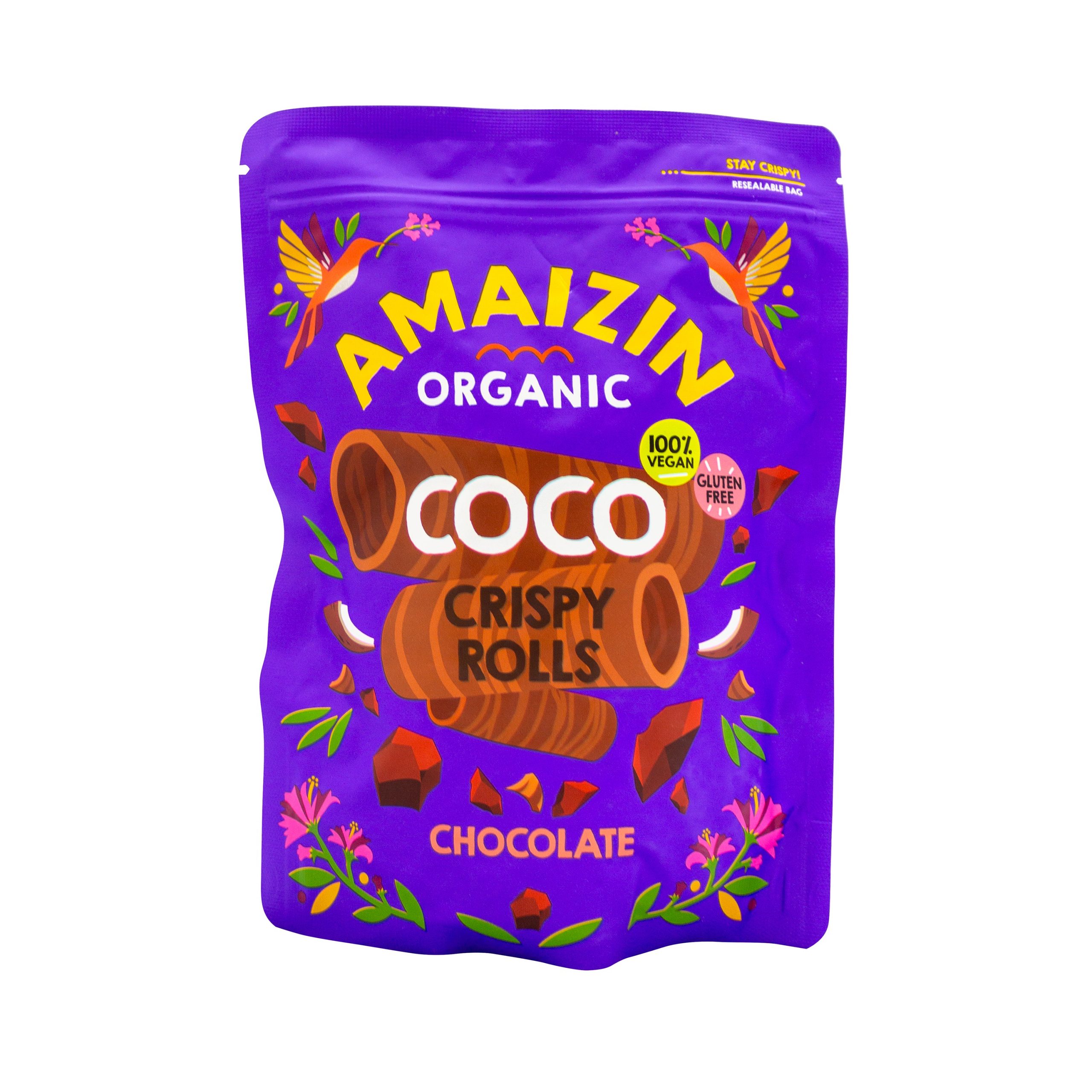 Trubičky kokosové s čokoládou 140 g BIO AMAIZIN Trubičky kokosové s čokoládou 140 g BIO AMAIZIN