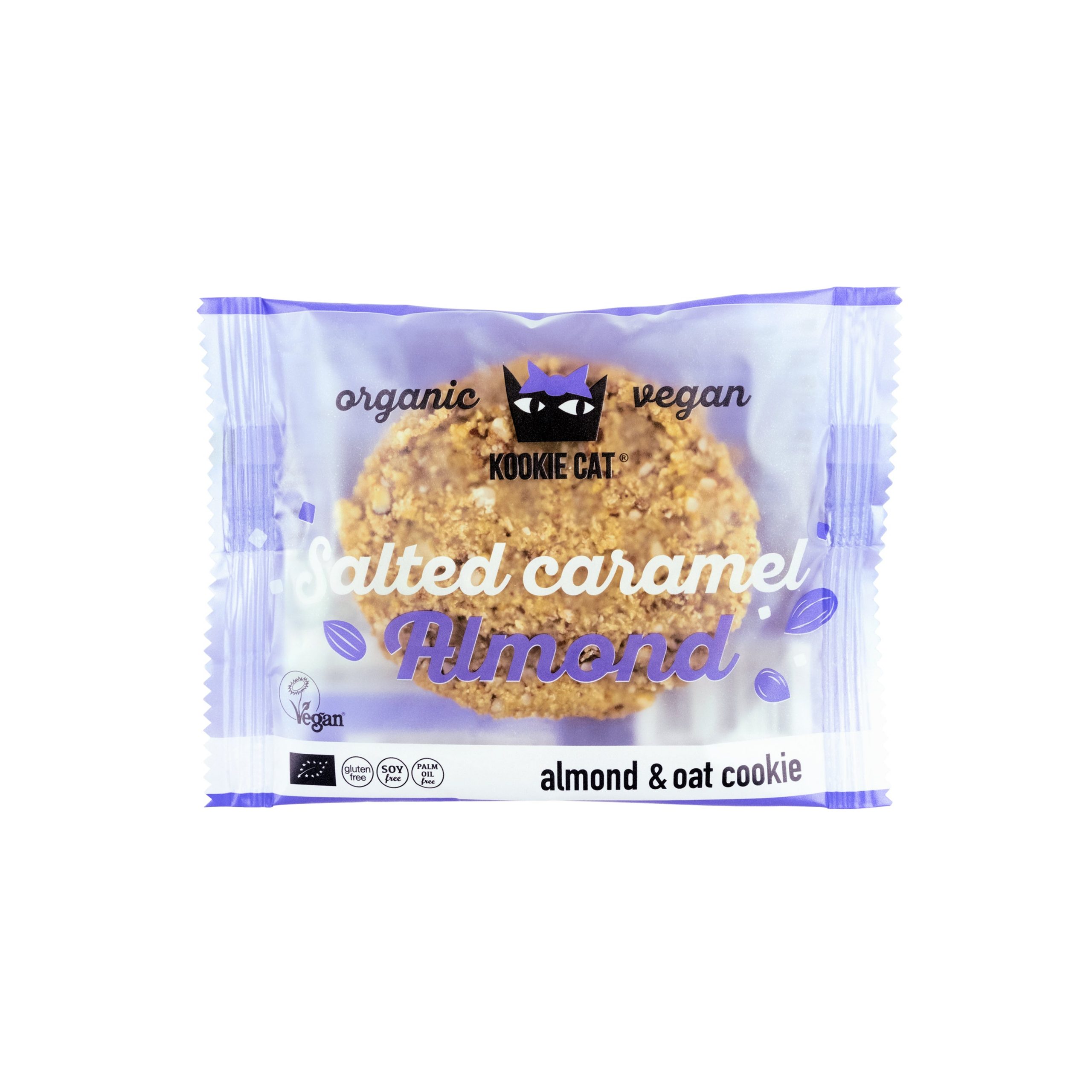 Cookie slaný karamel s mandlemi veganské bezlepkové 50 g BIO KOOKIE CAT Cookie slaný karamel s mandlemi veganské bezlepkové 50 g BIO KOOKIE CAT