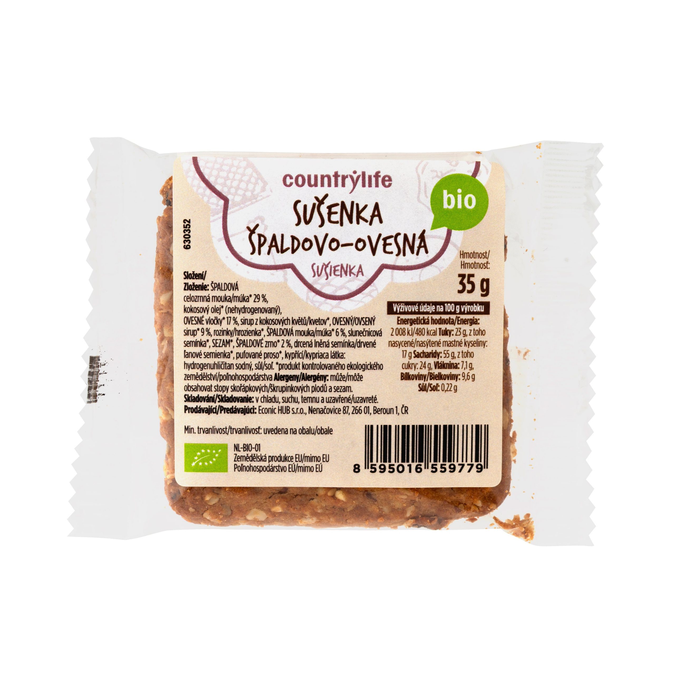 Sušenka špaldovo-ovesná 35 g BIO   COUNTRY LIFE Sušenka špaldovo-ovesná 35 g BIO   COUNTRY LIFE