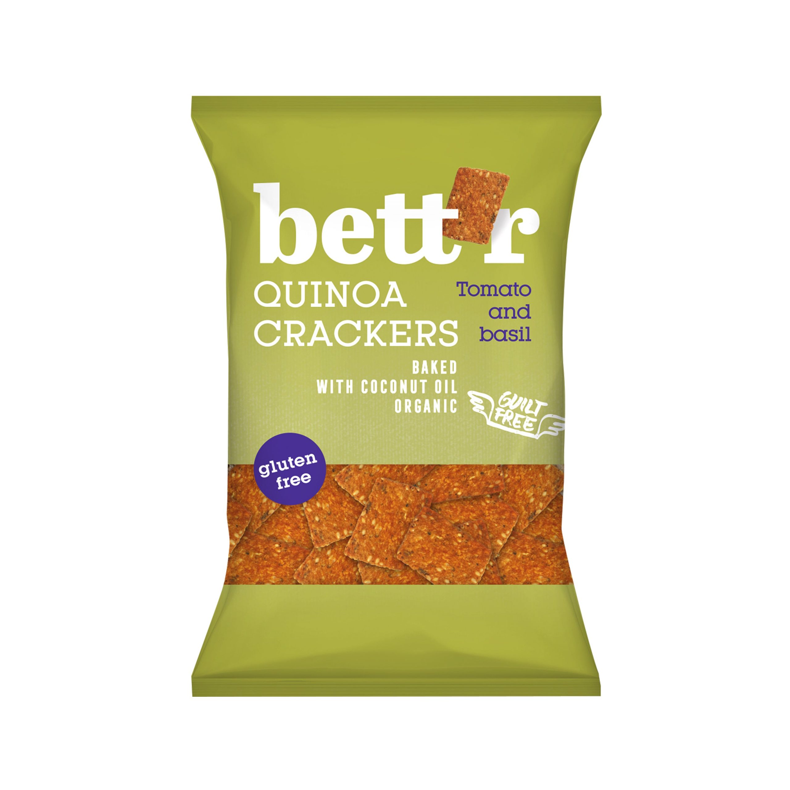 Krekry quinoové s rajčaty a bazalkou bezlepkové 100 g BIO   BETT´R