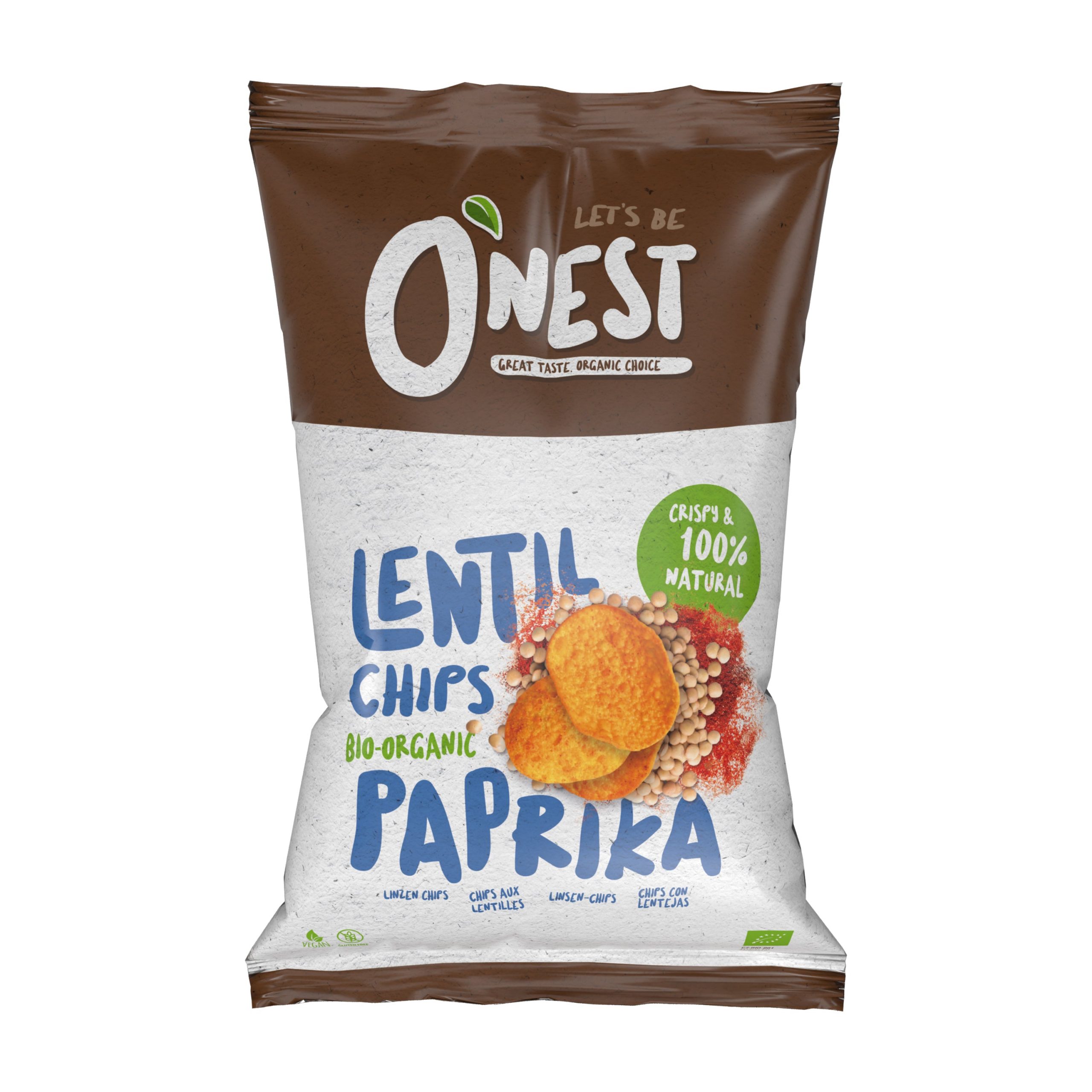 Chipsy čočkové paprika 40 g BIO   O´NEST Chipsy čočkové paprika 40 g BIO   O´NEST