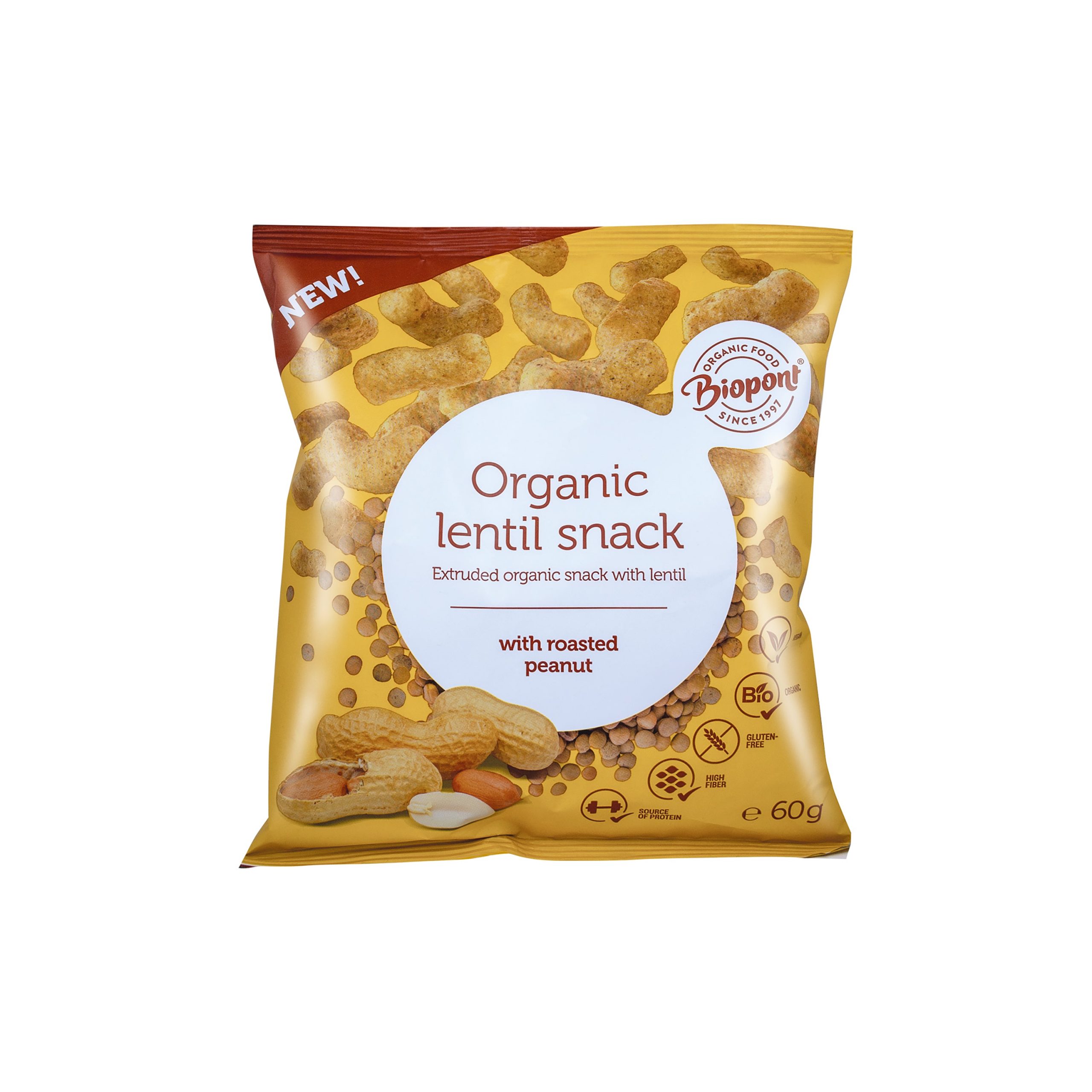 Křupky čočkové s arašídy 60 g BIO BIOPONT Křupky čočkové s arašídy 60 g BIO BIOPONT