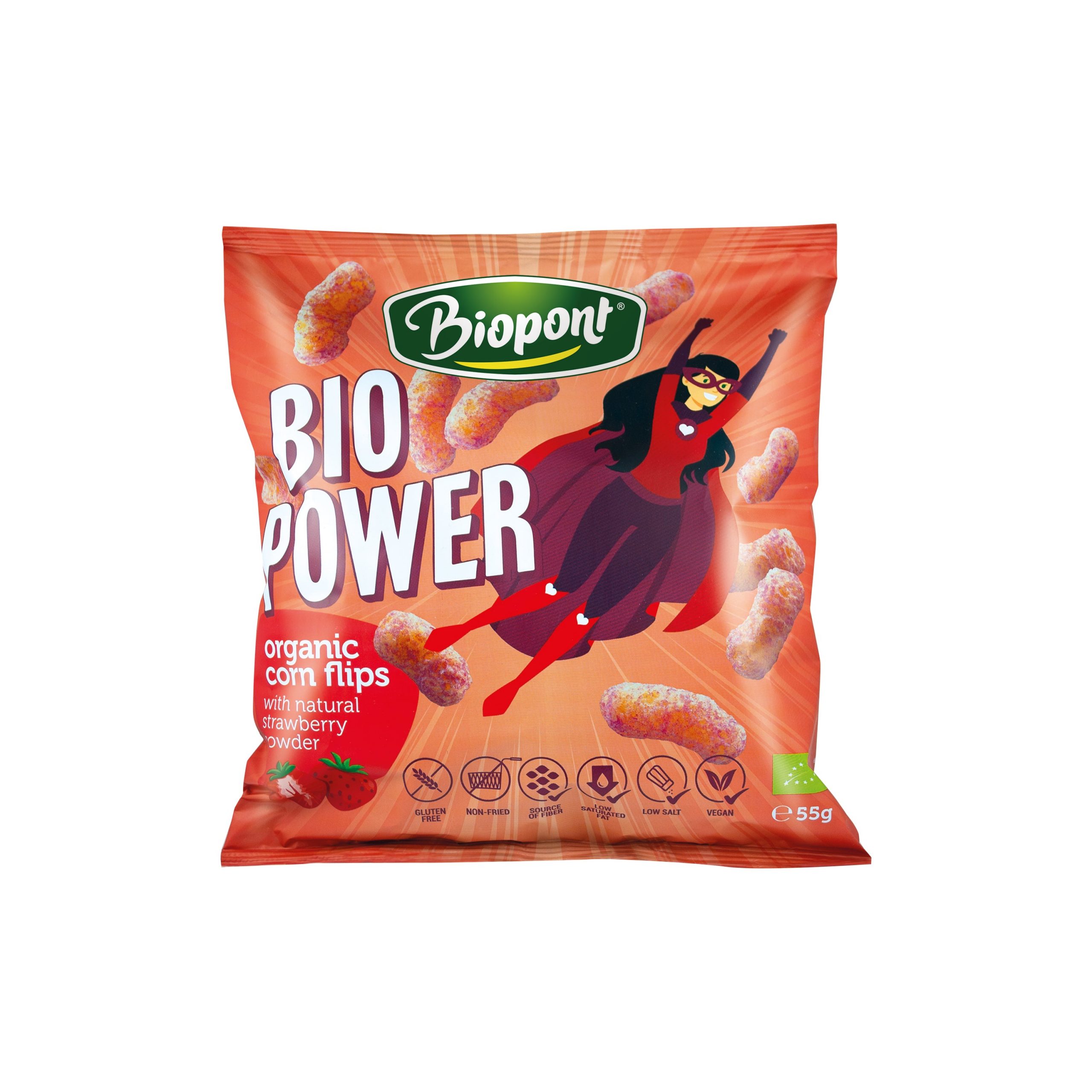 Křupky kukuřičné jahodové 55 g BIO BIOPONT Křupky kukuřičné jahodové 55 g BIO BIOPONT